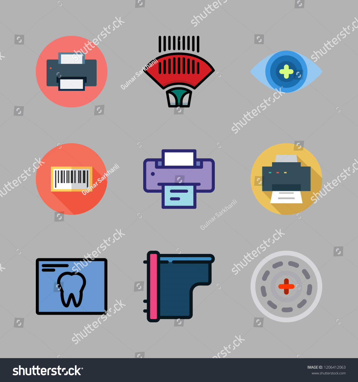 Scanner Icon Set Vector Set About Stock Vector (Royalty Free ...
