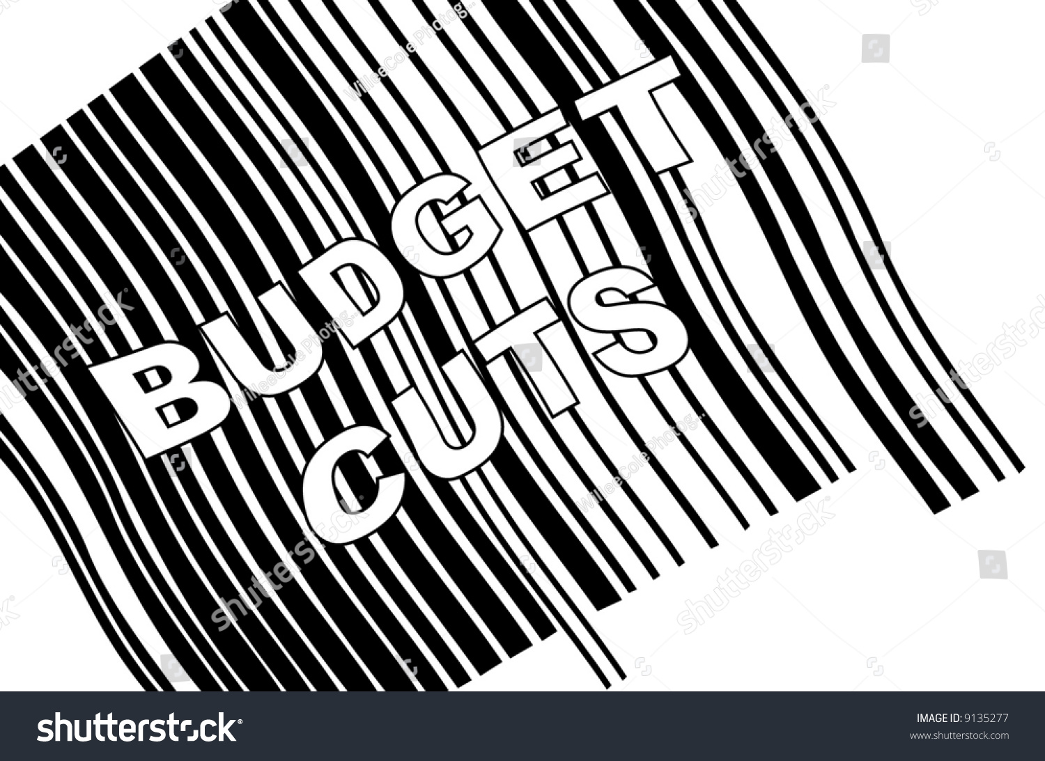 Scanning Barcode Words Budget Cuts Vector Stock Vector (Royalty Free