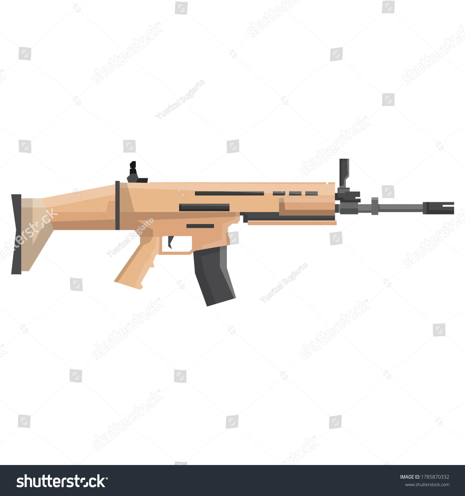 Scarl Weapon Illustration Pubg Weapon Illustration Stock Vector Royalty Free