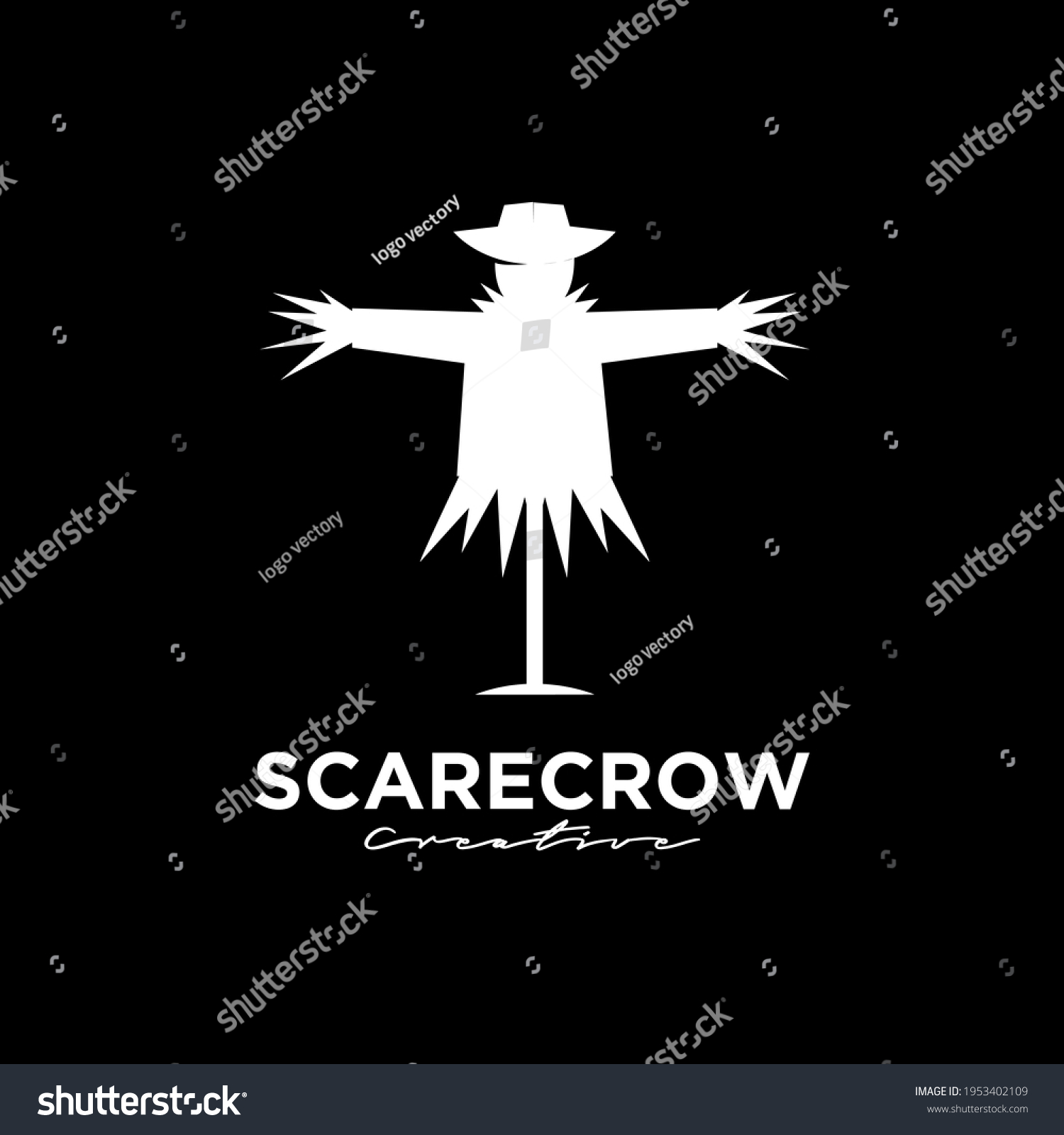 Scarecrow Black Logo Icon Design Stock Vector (Royalty Free) 1953402109 ...