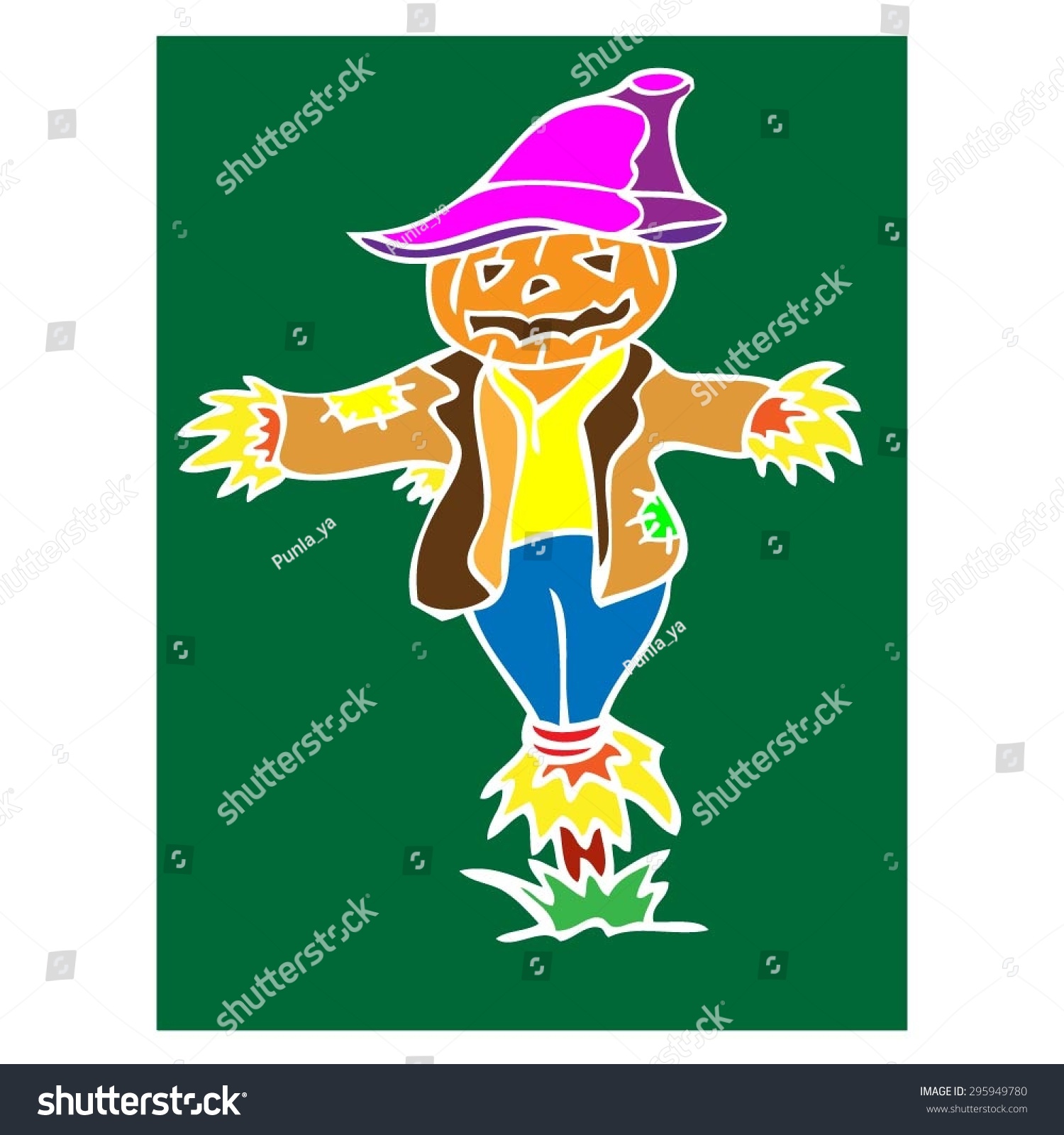 Scarecrow Cartoon Stock Vector 295949780 - Shutterstock