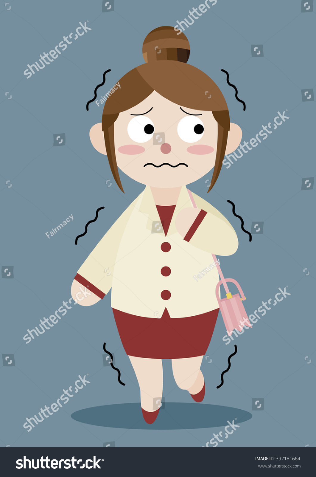 Scared Business Woman Cartoon Vector Stock Vector (Royalty Free) 392181664