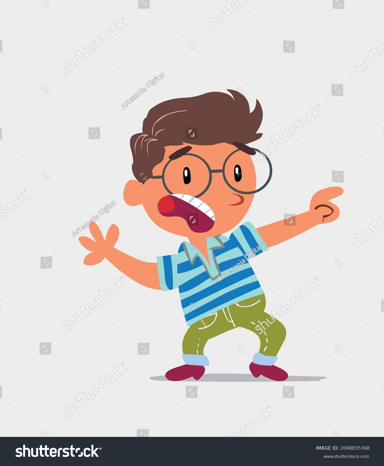 Scared Cartoon Character Little Boy On Stock Vector (Royalty Free ...