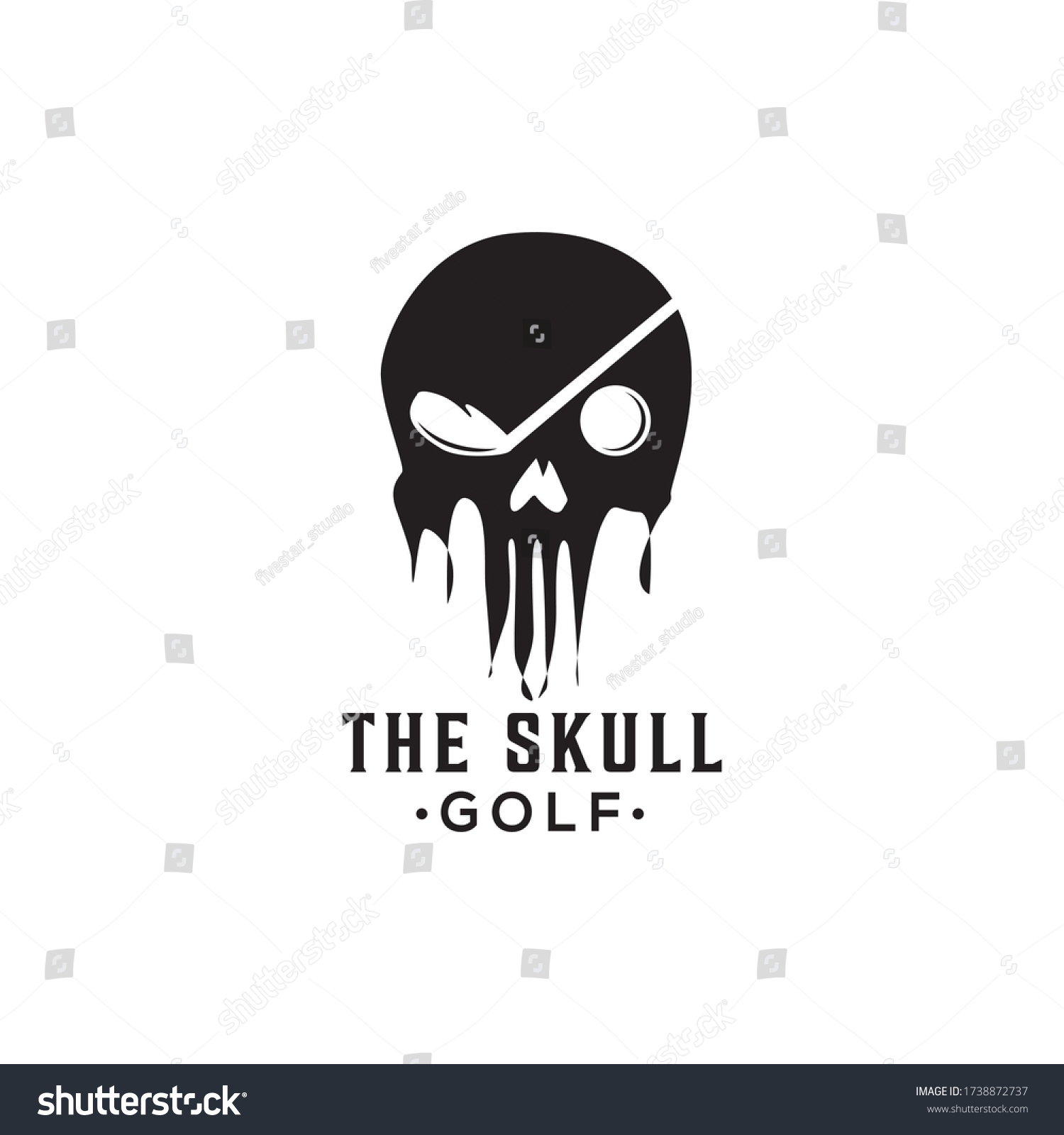 Scared Skull Pirates Stick Golf Ball Stock Vector (Royalty Free ...