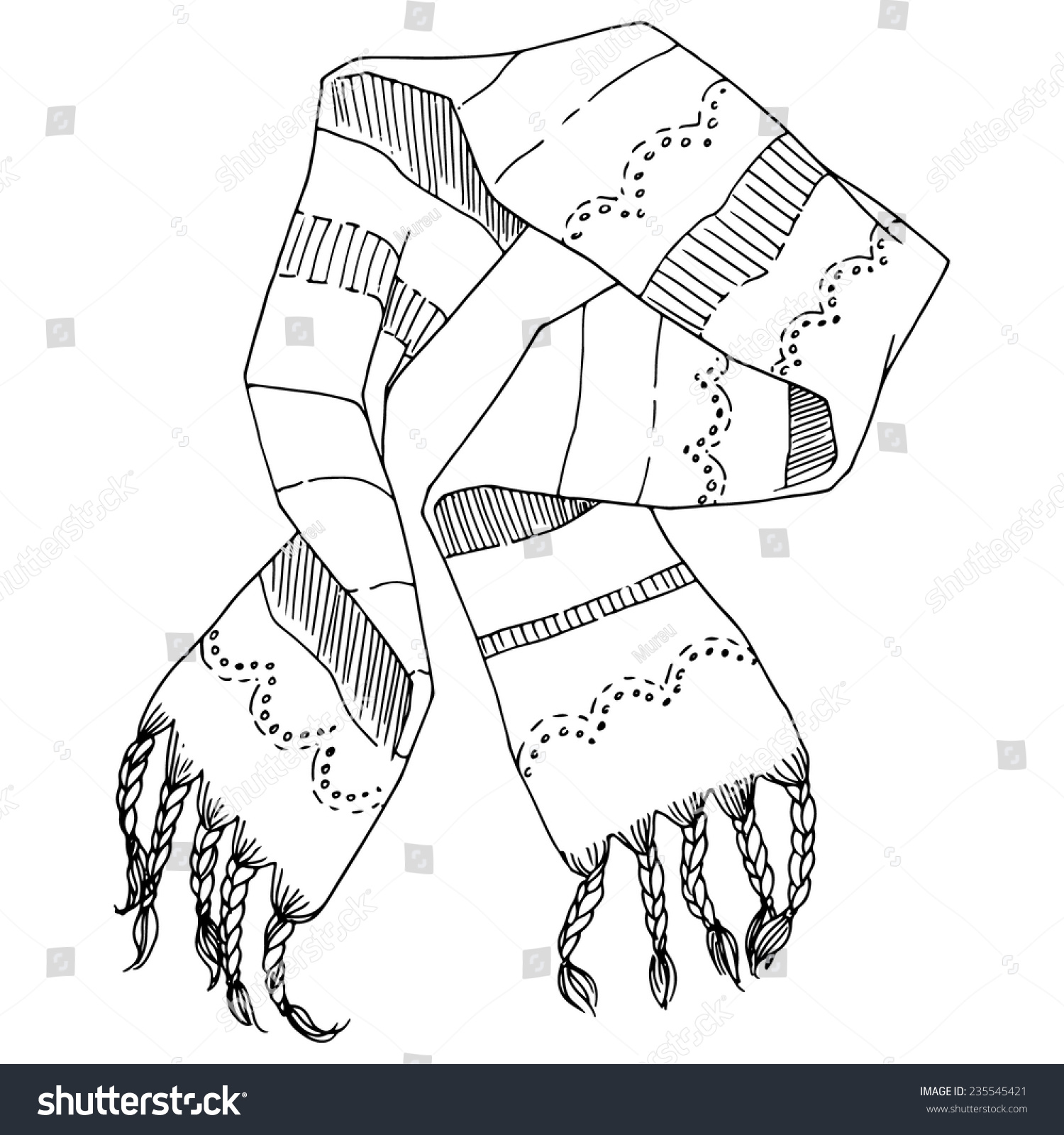  Scarf Handdrawn Sketch Style Vector Illustration Stock Vector 235545421 