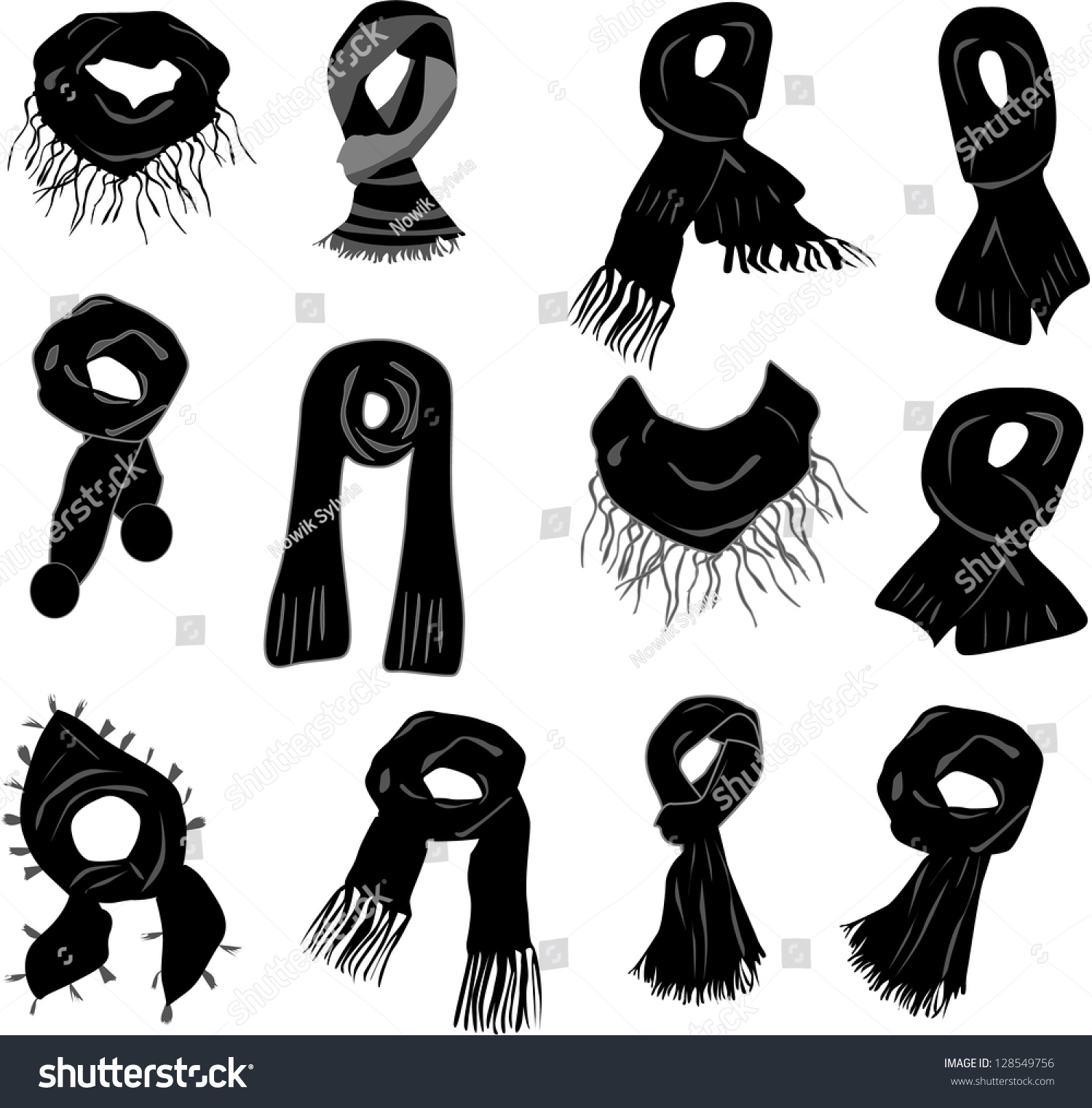 Scarves Stock Vector Illustration 128549756 : Shutterstock