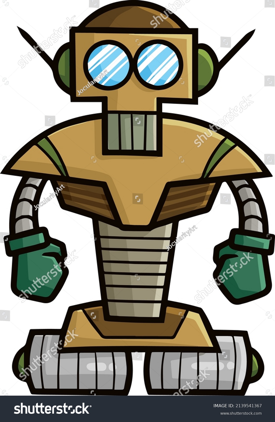 Scary Brown Robot Cartoon Illustration Stock Vector (Royalty Free ...