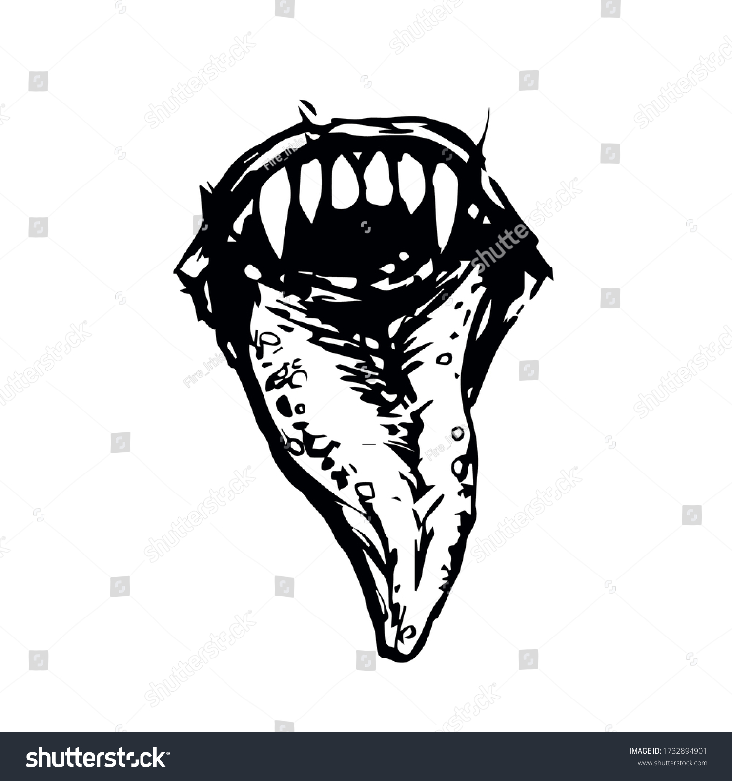 Scary Fanged Monster Jaws Horror Mask Stock Vector (Royalty Free ...