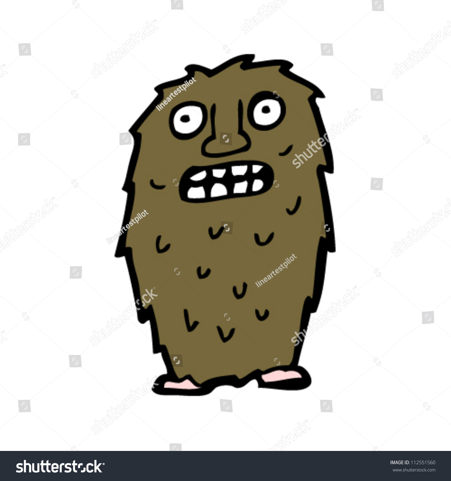 Scary Hairy Monster Cartoon Stock Vector 112551560 - Shutterstock