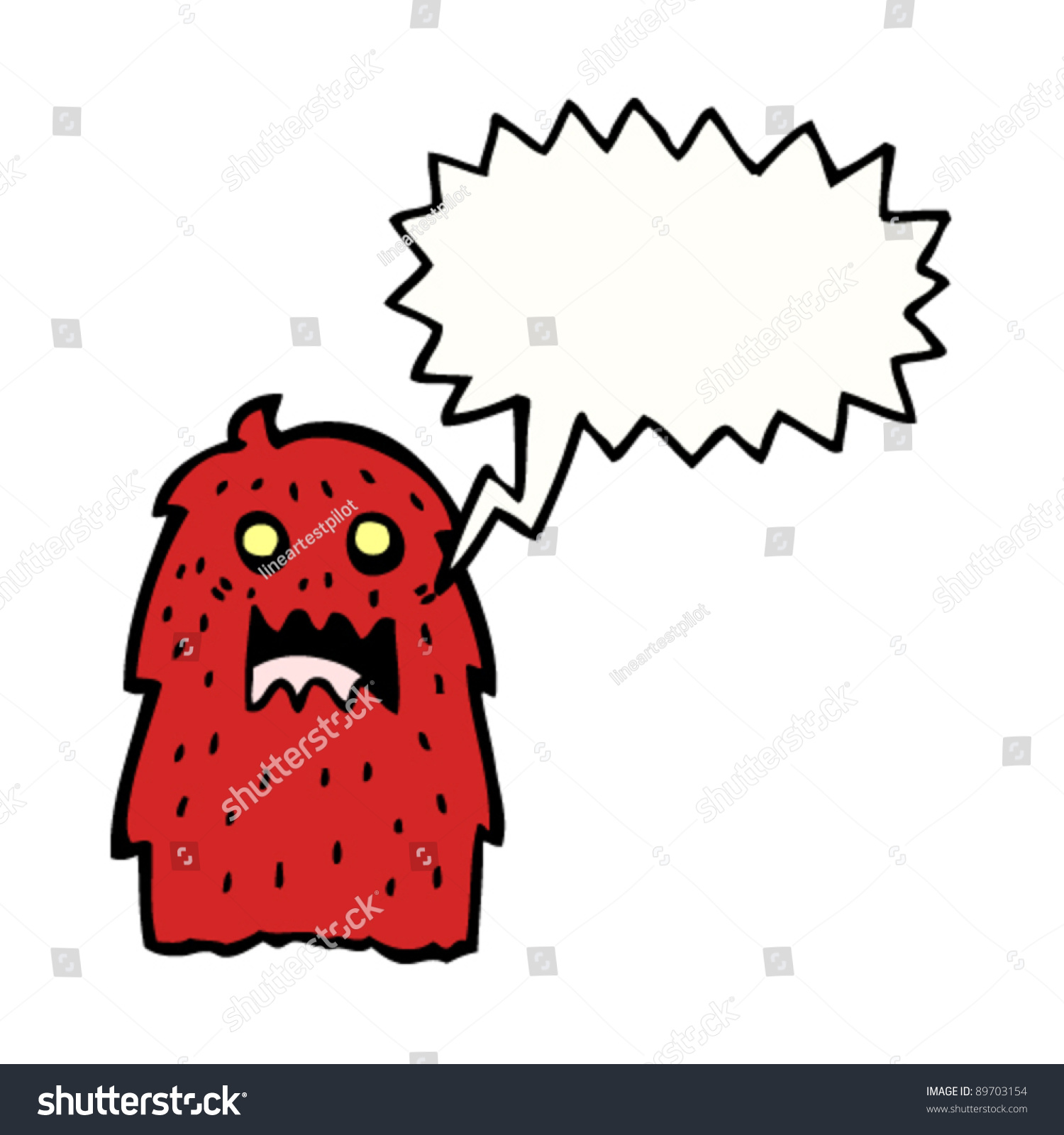 Scary Hairy Monster Cartoon Stock Vector Royalty Free 89703154 Shutterstock