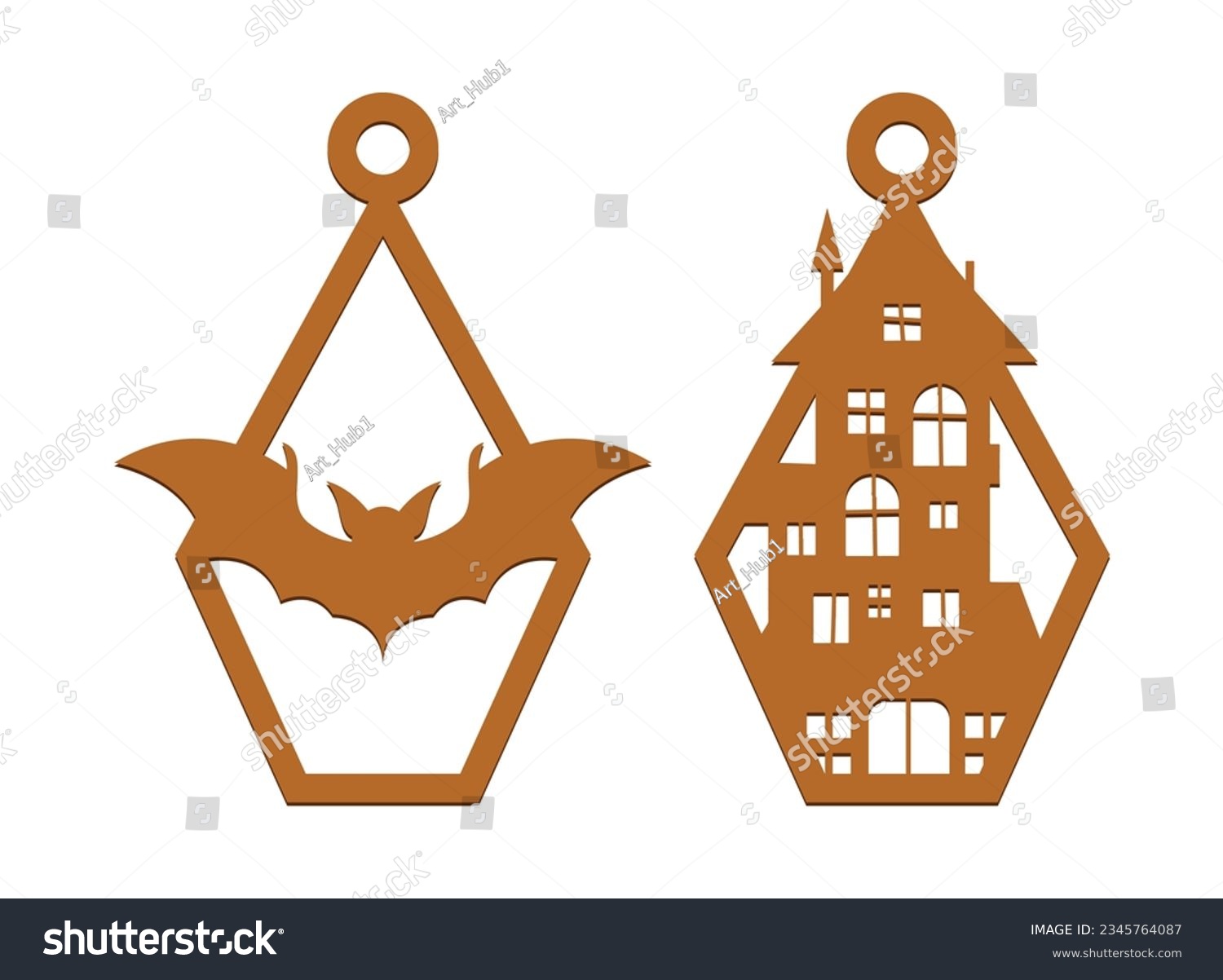 SVG of Scary Halloween Earring Template SVG Laser Cut File svg