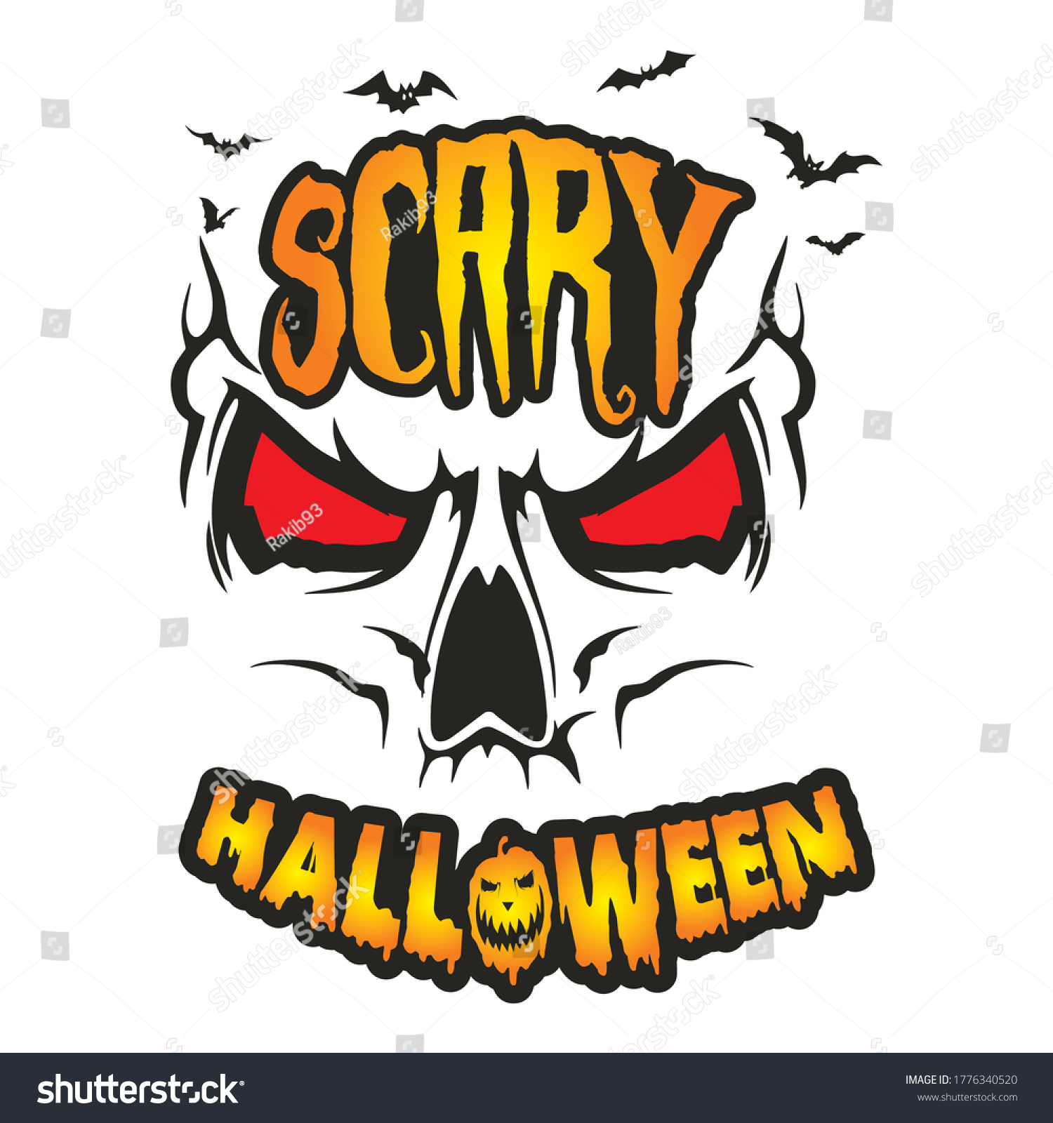 Scary Haloween Tshirt Design Vector Stock Vector (Royalty Free) 1776340520