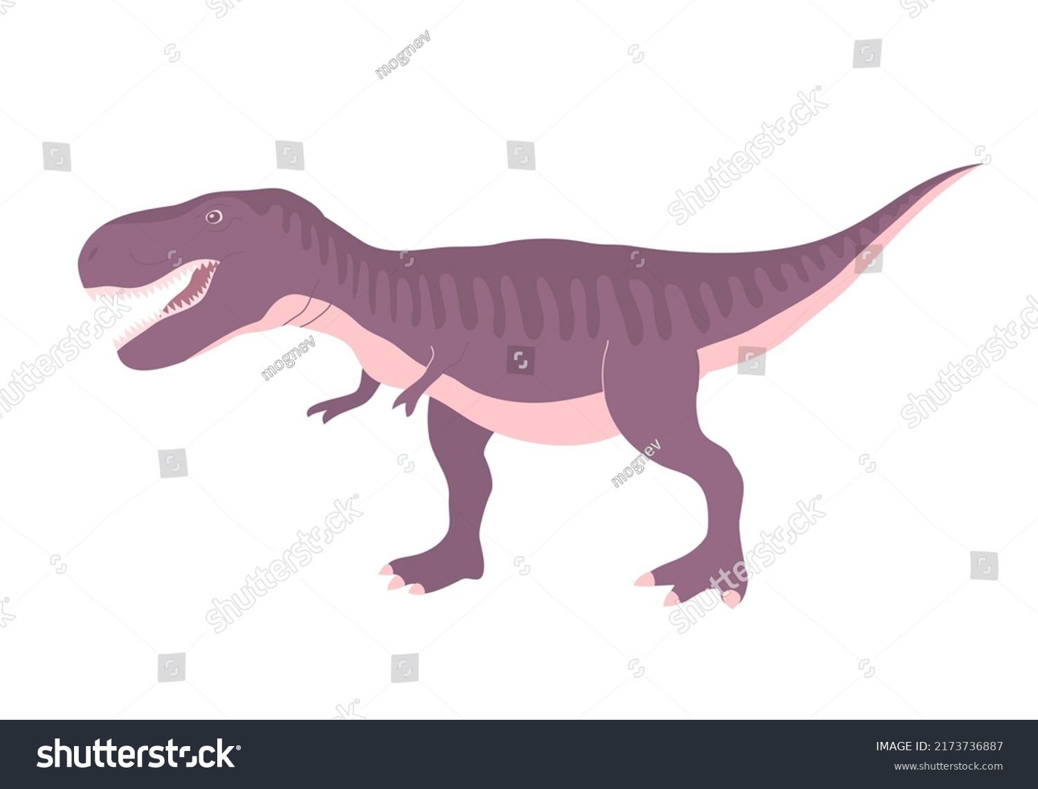 Scary Tyrannosaurus Rex Carnivorous Big Lizard Stock Vector (Royalty ...