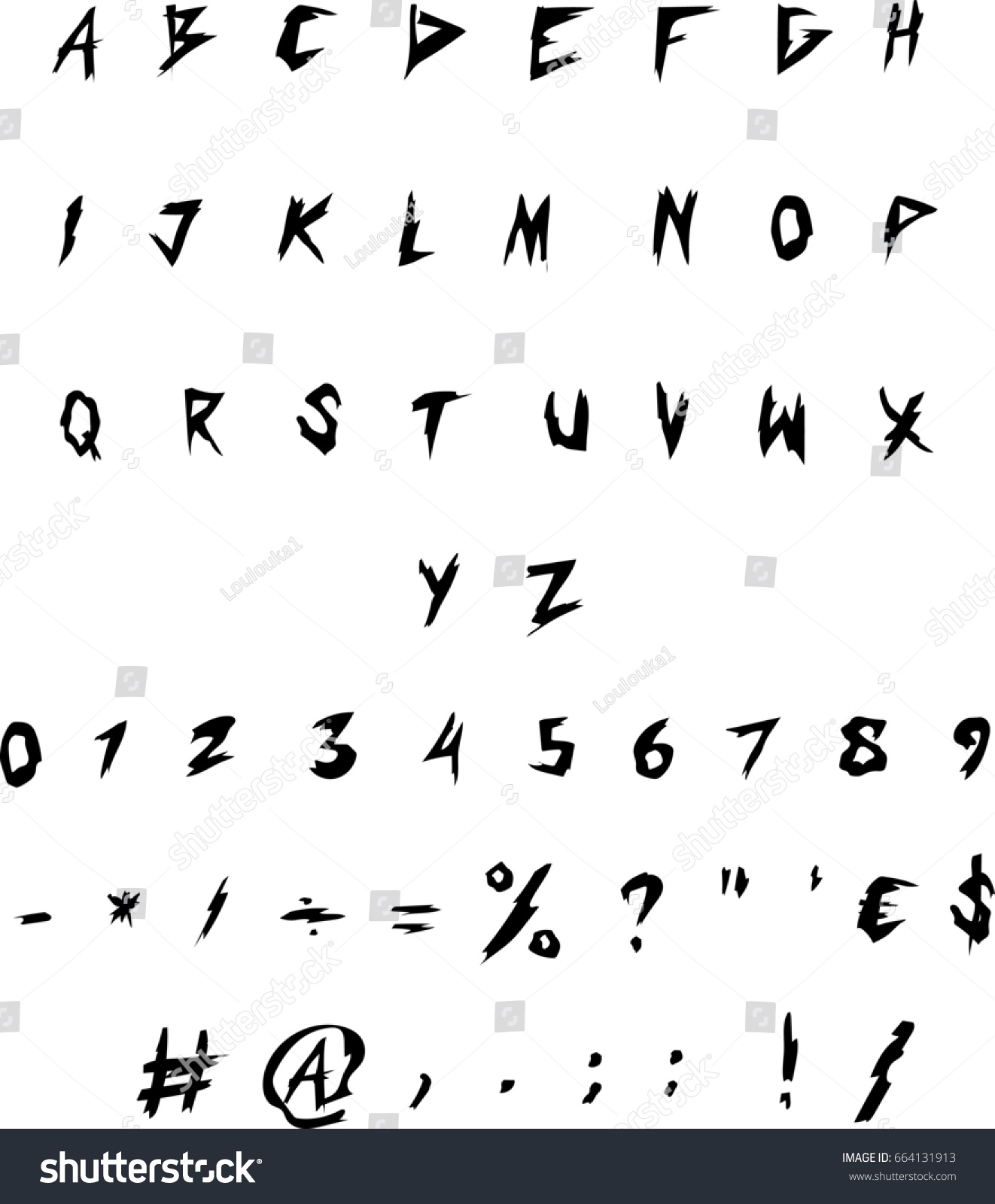 Scary Vector Font Stock Vector (Royalty Free) 664131913 | Shutterstock