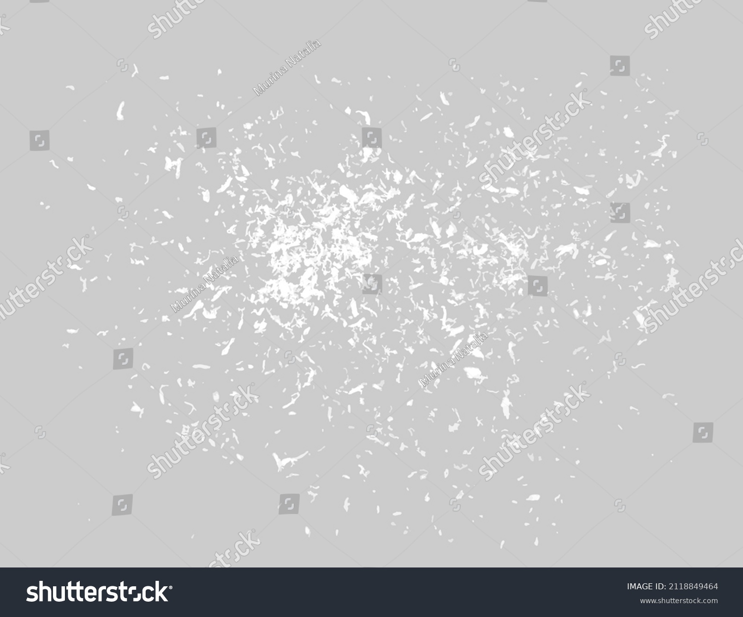 SVG of Scattered coconut flakes isolated on gray background. Realistic vector illustration. Top view. svg