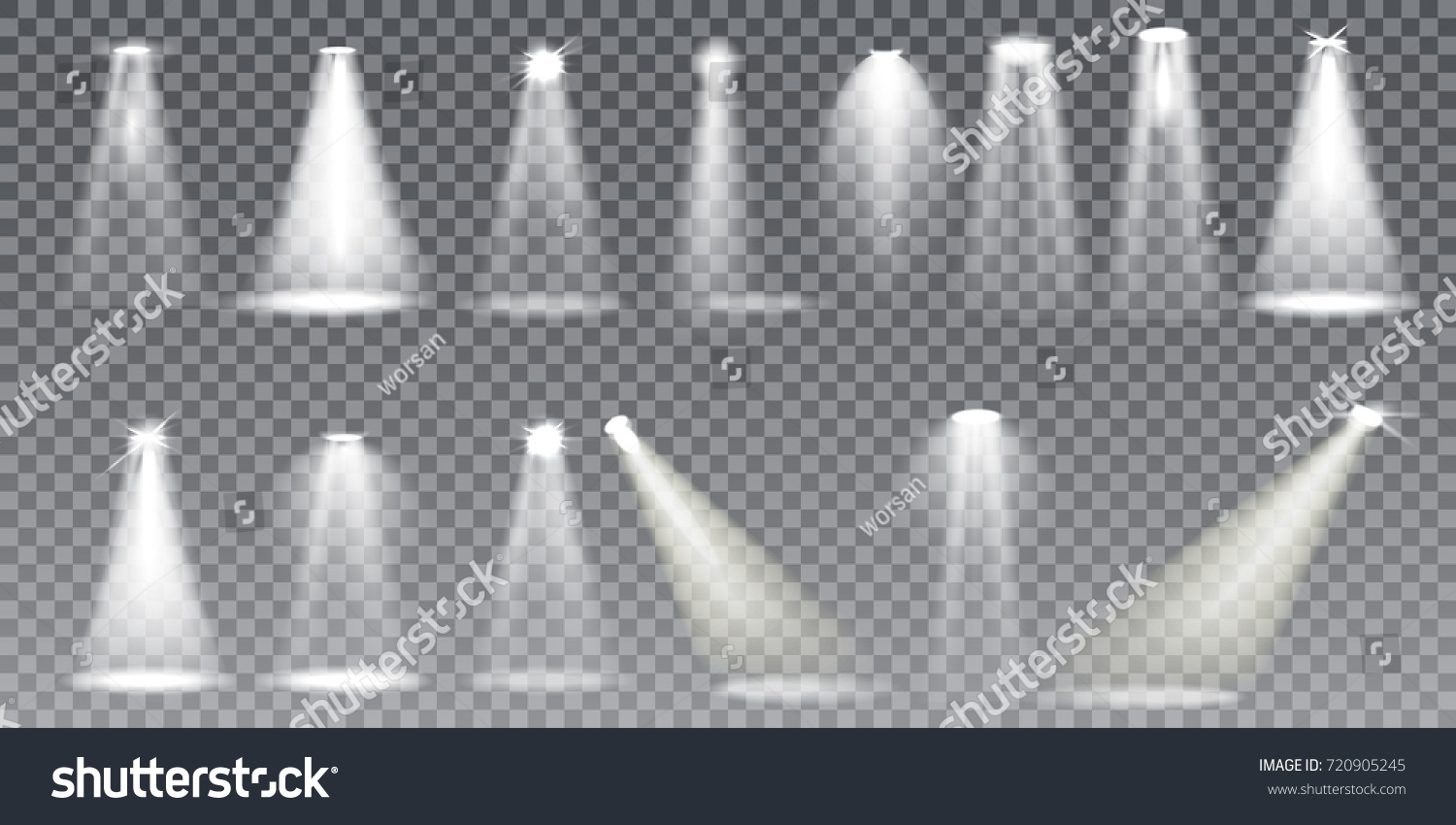 Scene Illumination Big Collection Transparent Effects Stock Vector ...