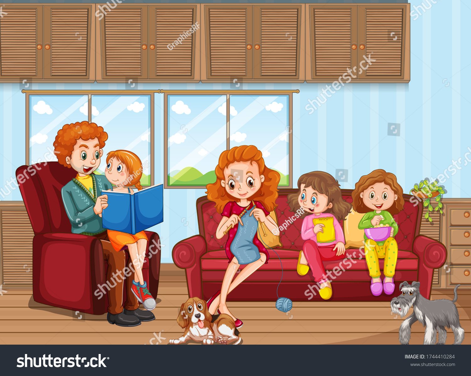 Scene Family Having Good Time Home Stock Vector (Royalty Free ...