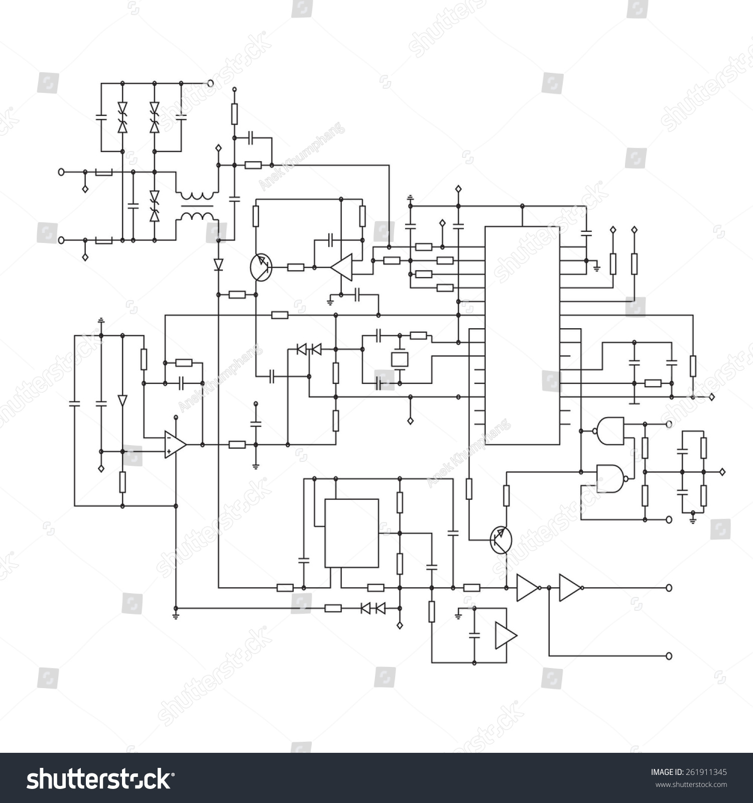 Schematic Diagram Stock Vector Illustration 261911345 : Shutterstock