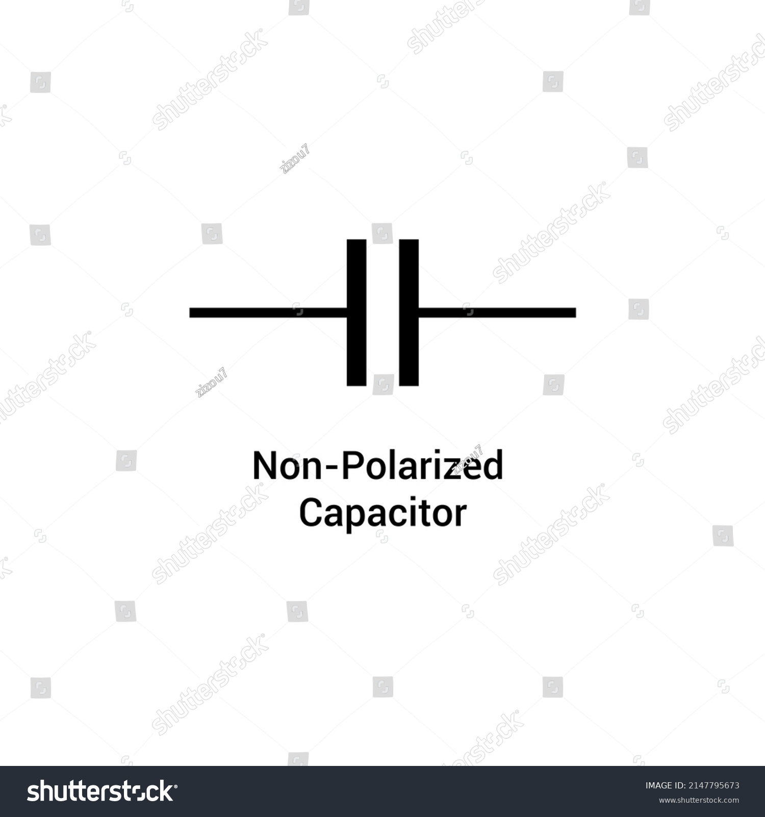 Schematic Diagram Capacitor Symbol Vector Illustration Stock Vector