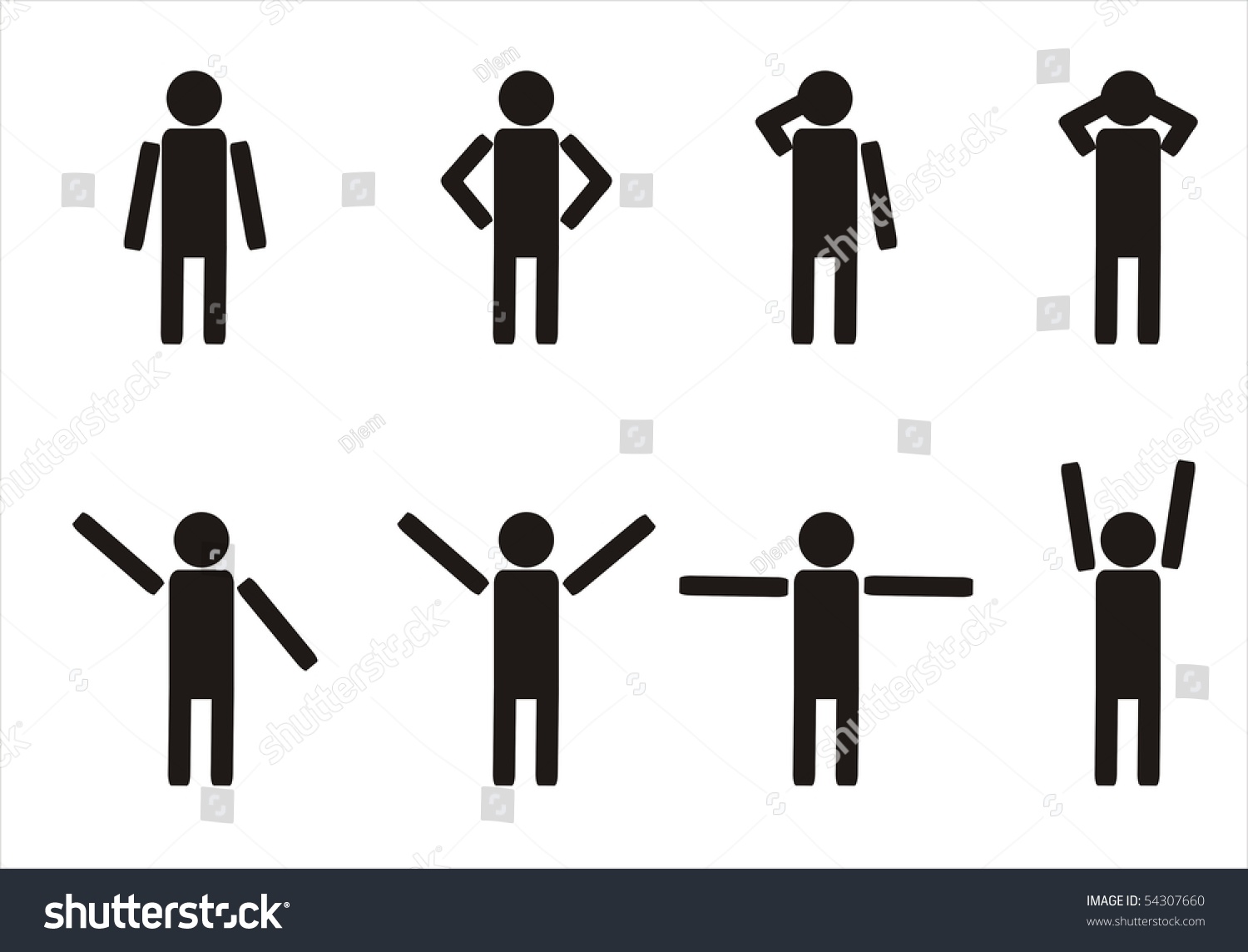 Schematic Icons Set People. Stock Vector Illustration 54307660 ...