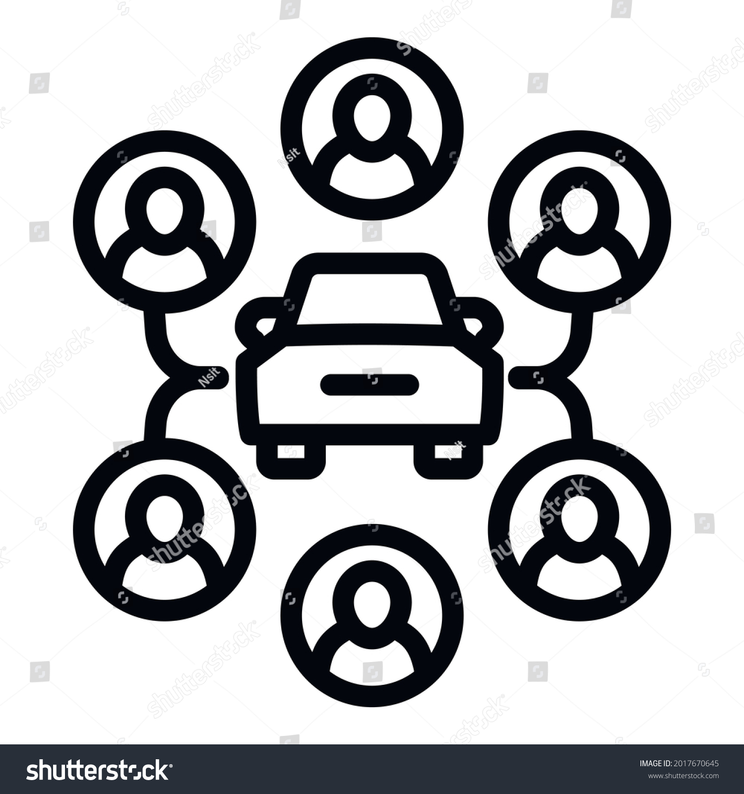SVG of Scheme car sharing icon. Outline Scheme car sharing vector icon for web design isolated on white background svg