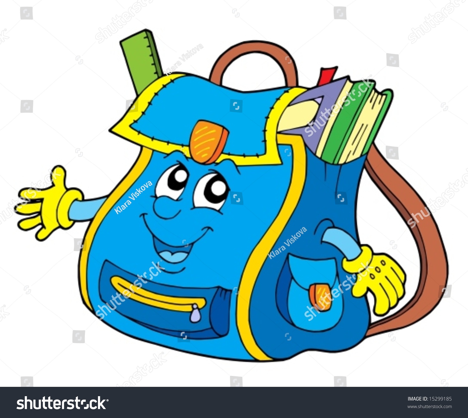 School Bag On White Background - Vector Illustration. - 15299185 ...