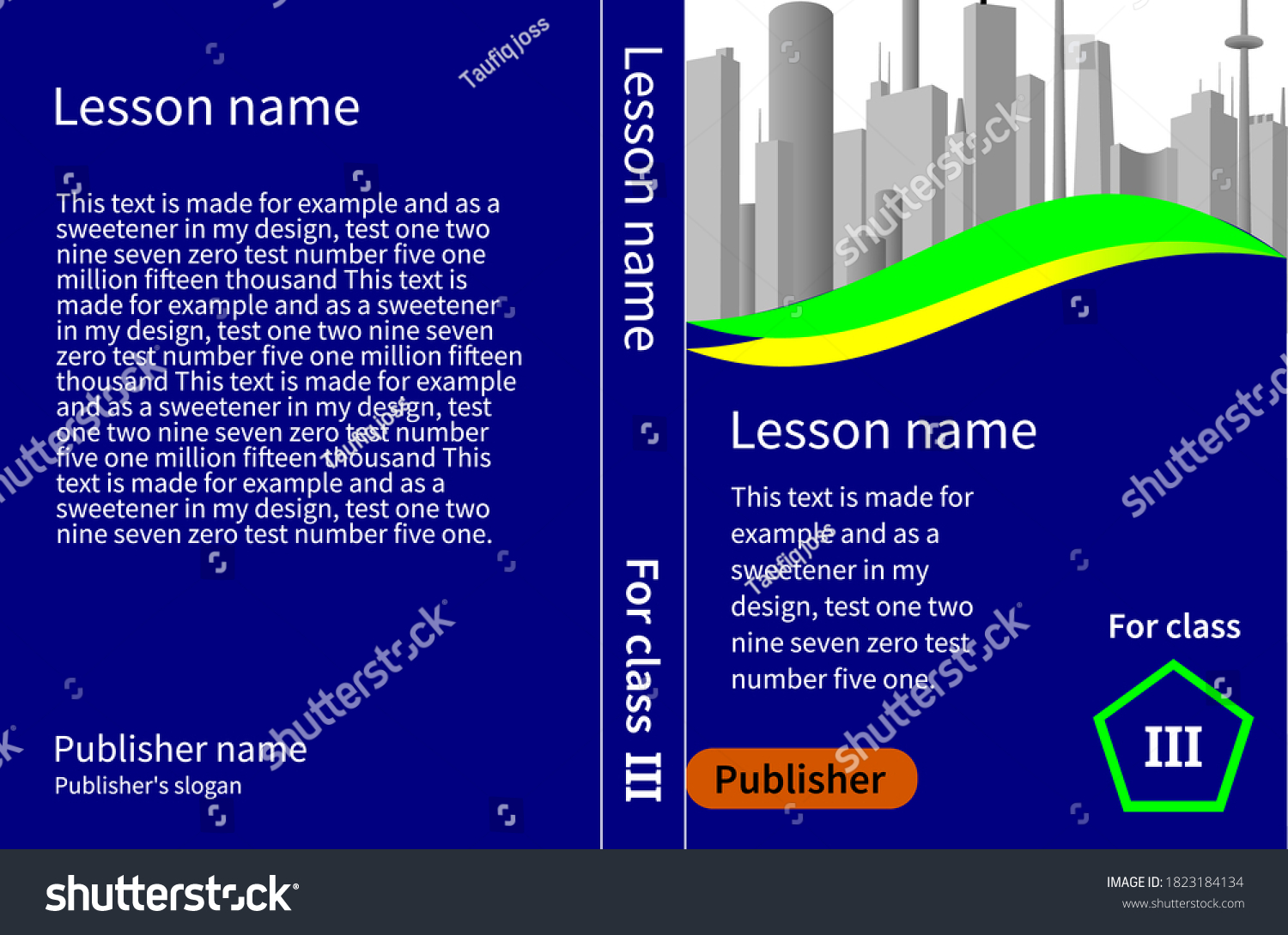 Vektor Stok School Book Cover Template A4 Editable (Tanpa Royalti ...