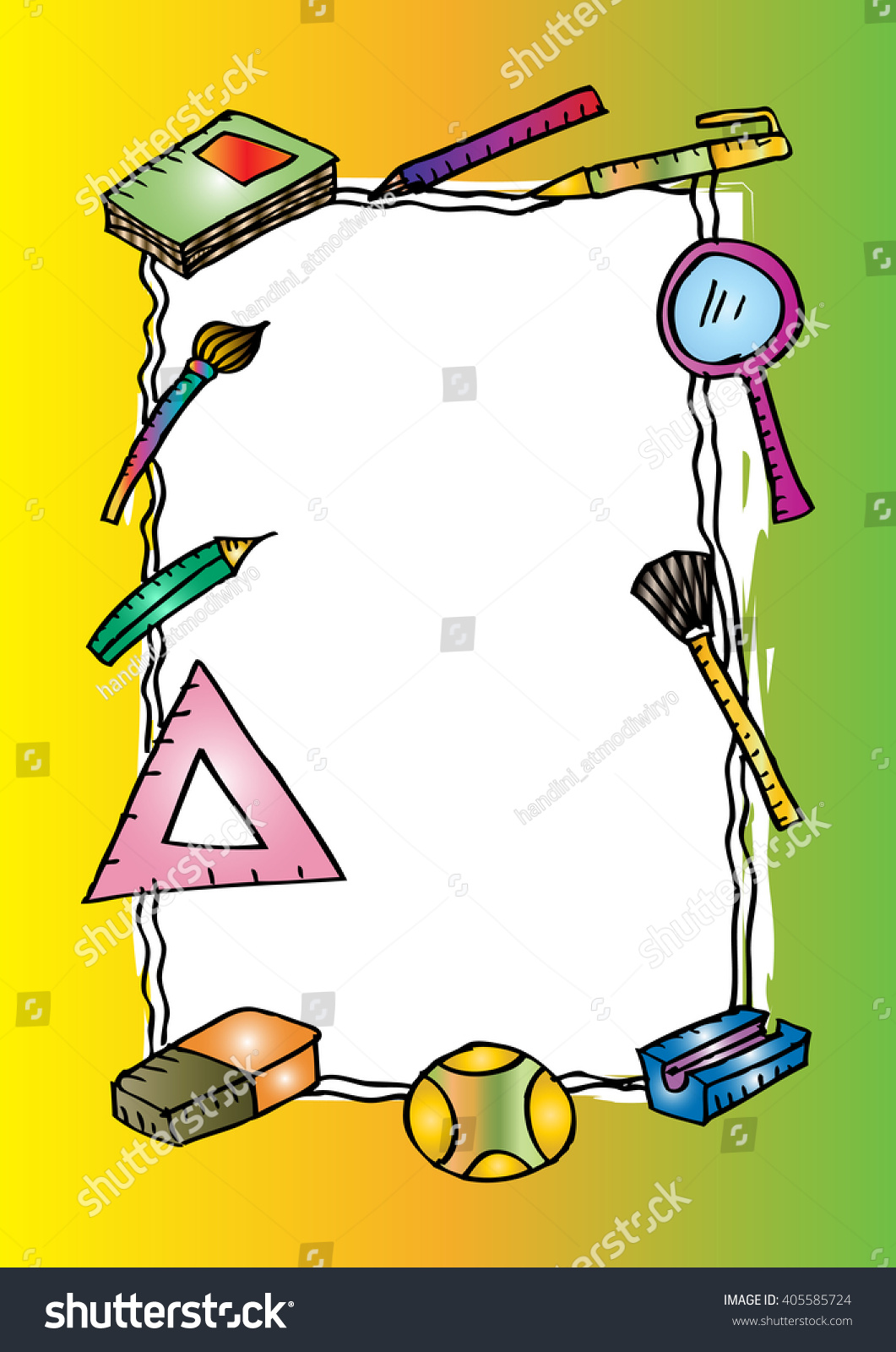 School Border Hand Drawing Illustration Stock Vector (Royalty Free ...