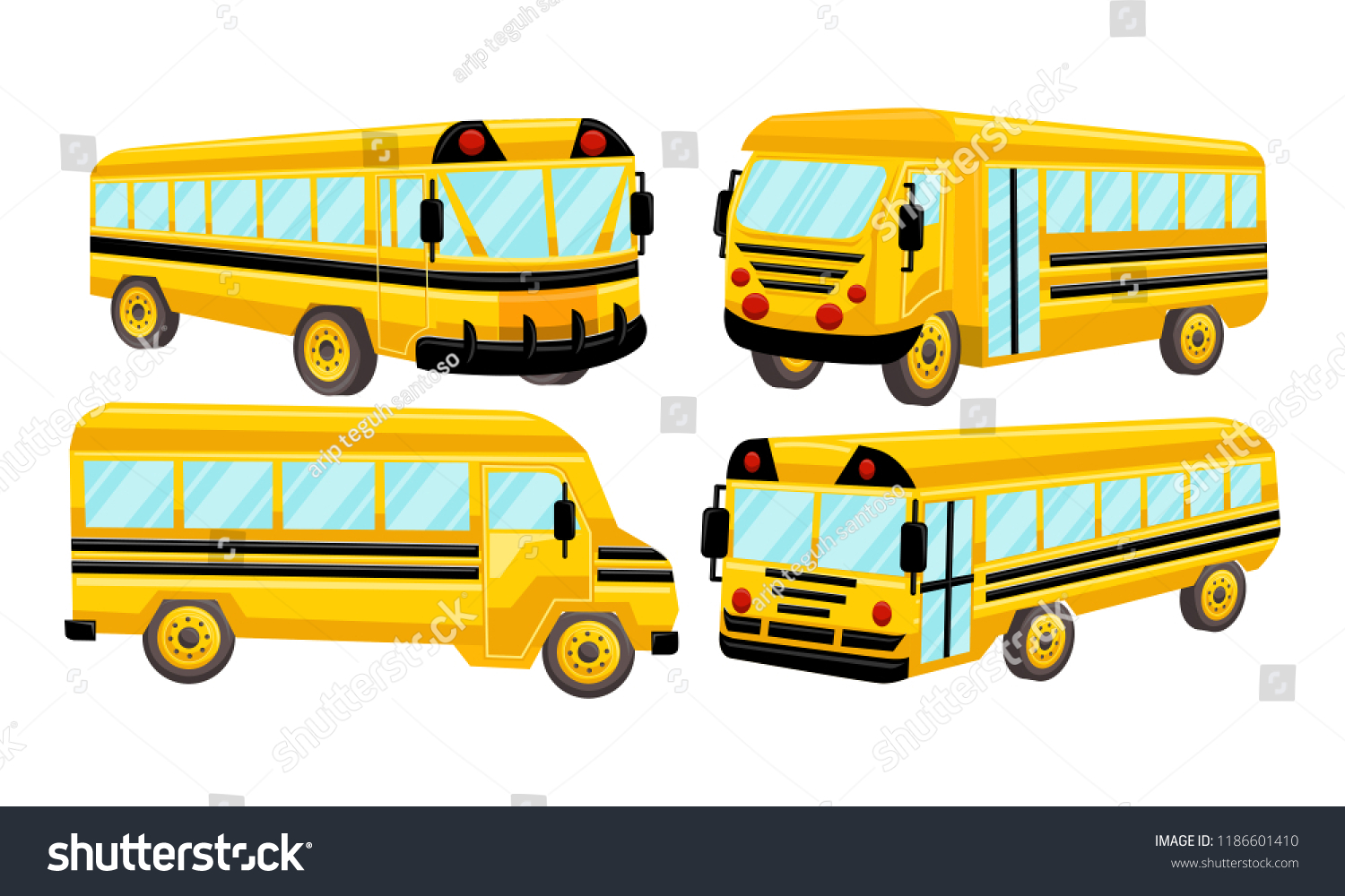 School Bus Template Vector Isolated Design Stock Vector (Royalty Free ...