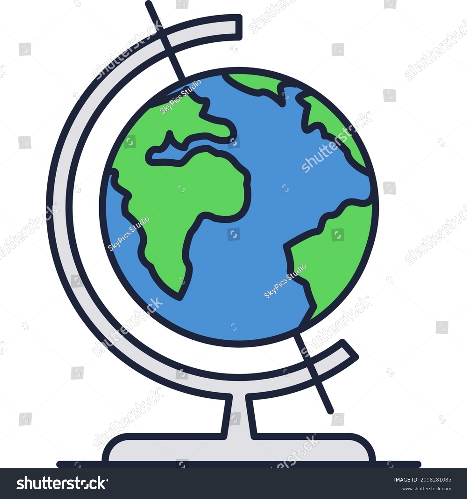 School Earth Globe Vector World Geography Stock Vector (Royalty Free ...