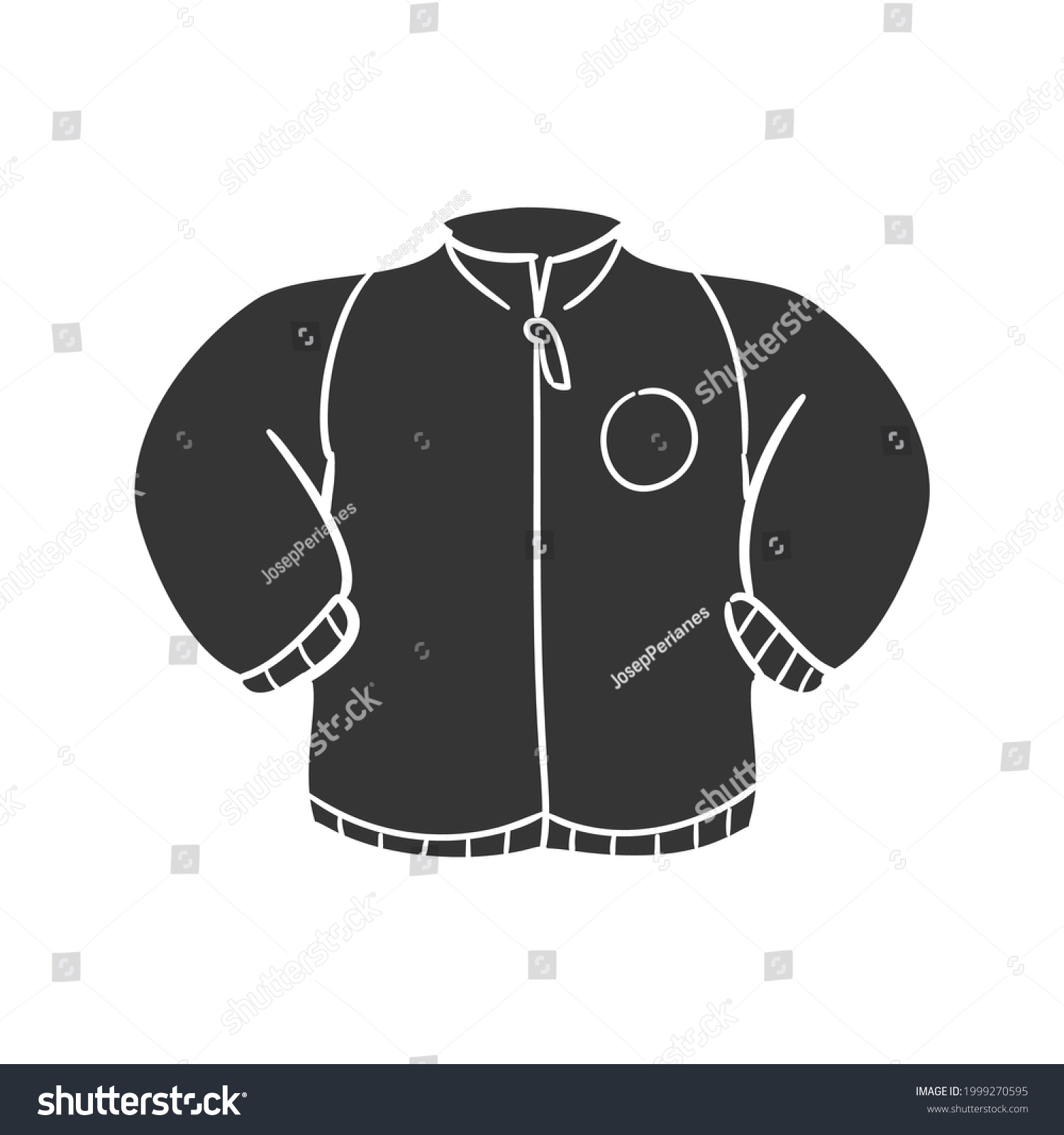 School Jacket Icon Silhouette Illustration Uniform Stock Vector ...