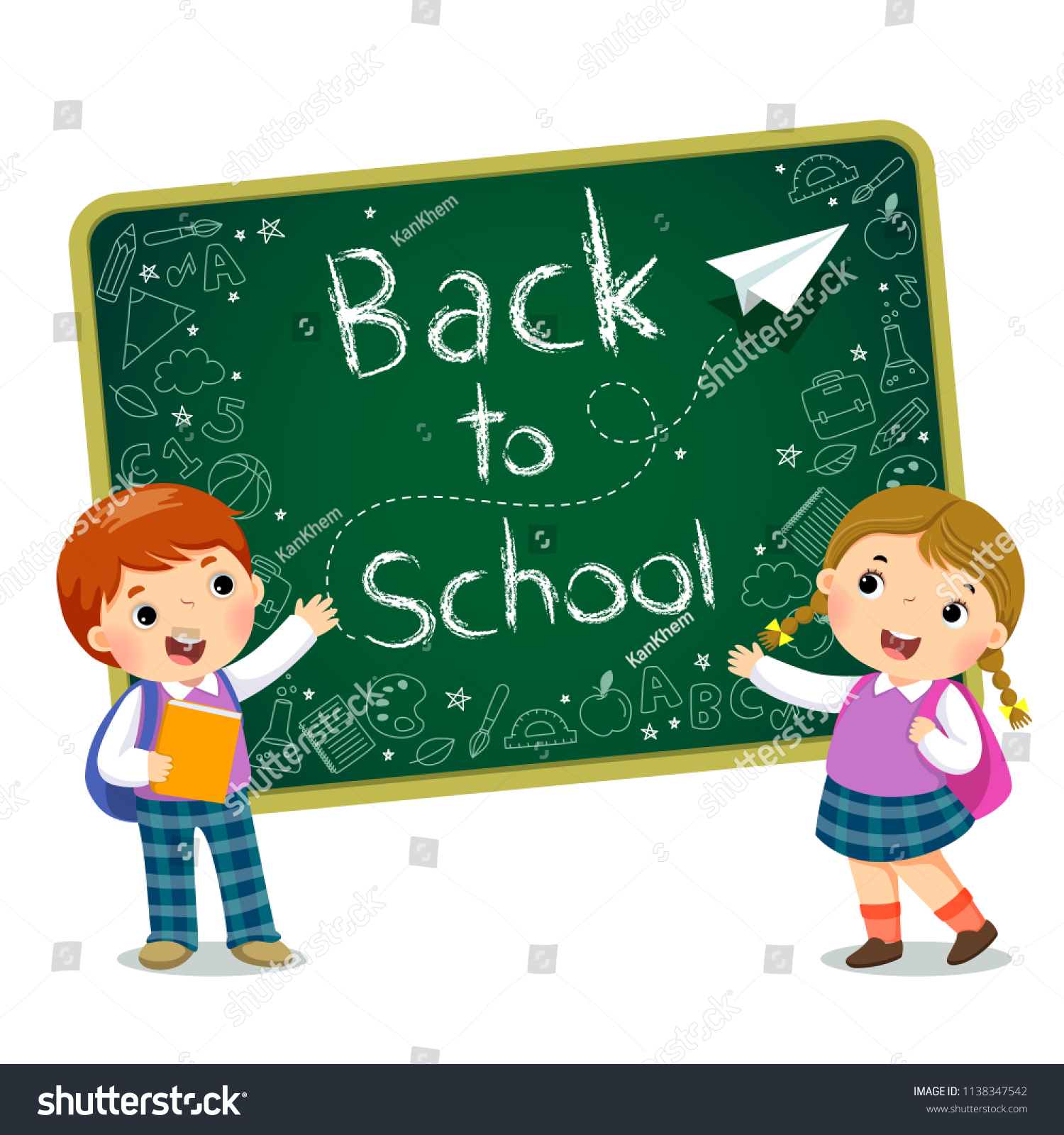 School Kids Text Back School On Stock Vector (royalty Free) 1138347542