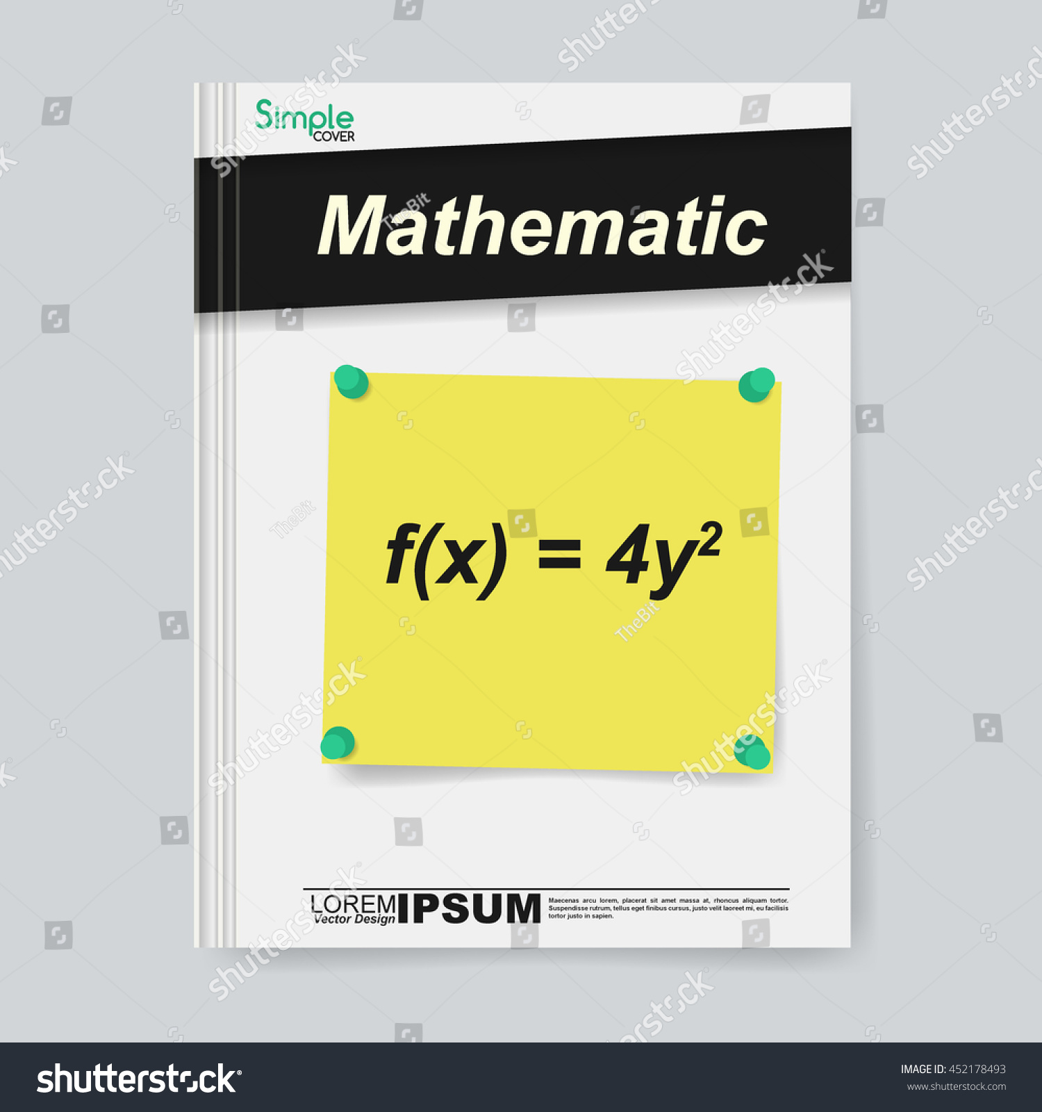 School Notebook Cover Design Template Mathematic Stock Vector (Royalty ...