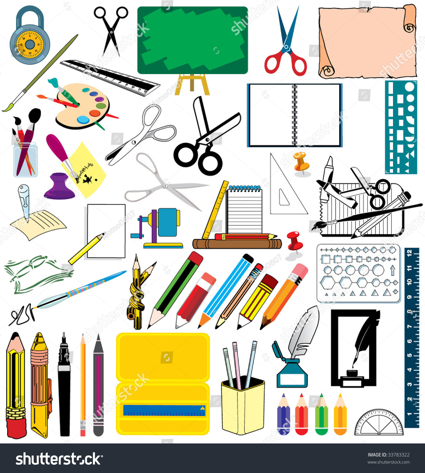 School Objects Stock Vector 33783322 - Shutterstock