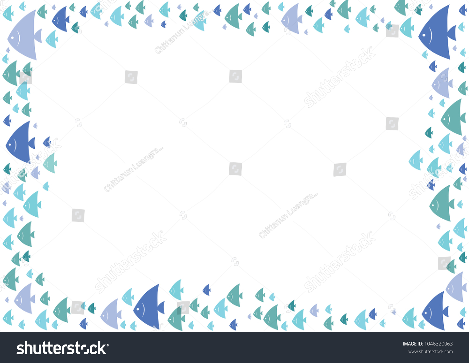 Download School Ocean Fish Border Frame Vector Stock Vector (Royalty Free) 1046320063 - Shutterstock