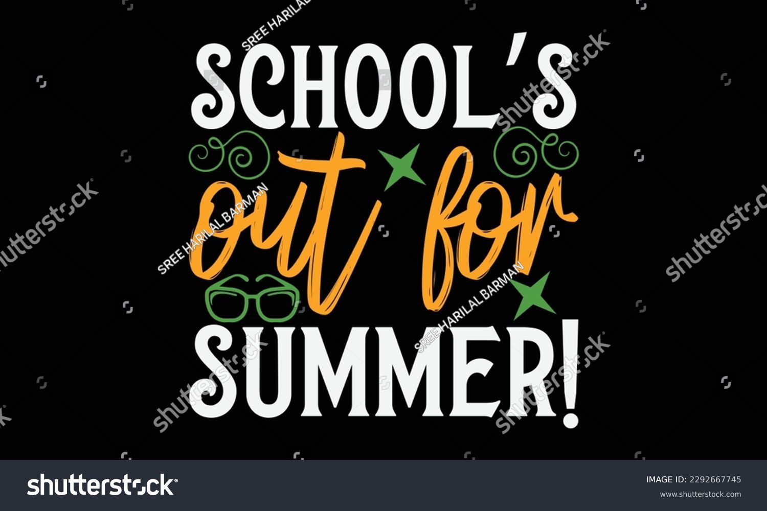 SVG of School’s out for summer! - Summer Svg typography t-shirt design, Hand drawn lettering phrase, Greeting cards, templates, mugs, templates, brochures, posters, labels, stickers, eps 10. svg