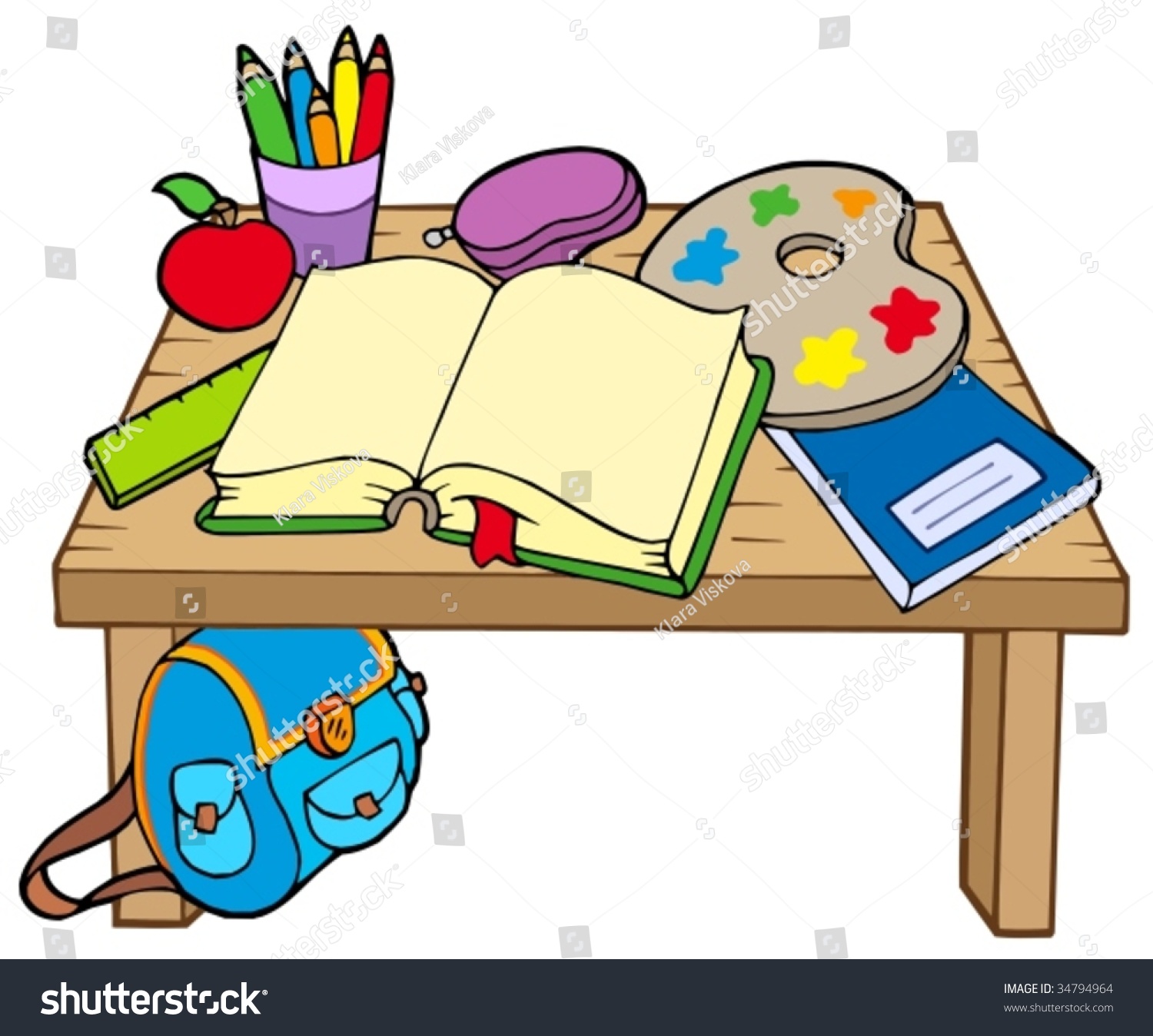 School Table 2 On White Background Stock Vector (Royalty Free) 34794964 ...