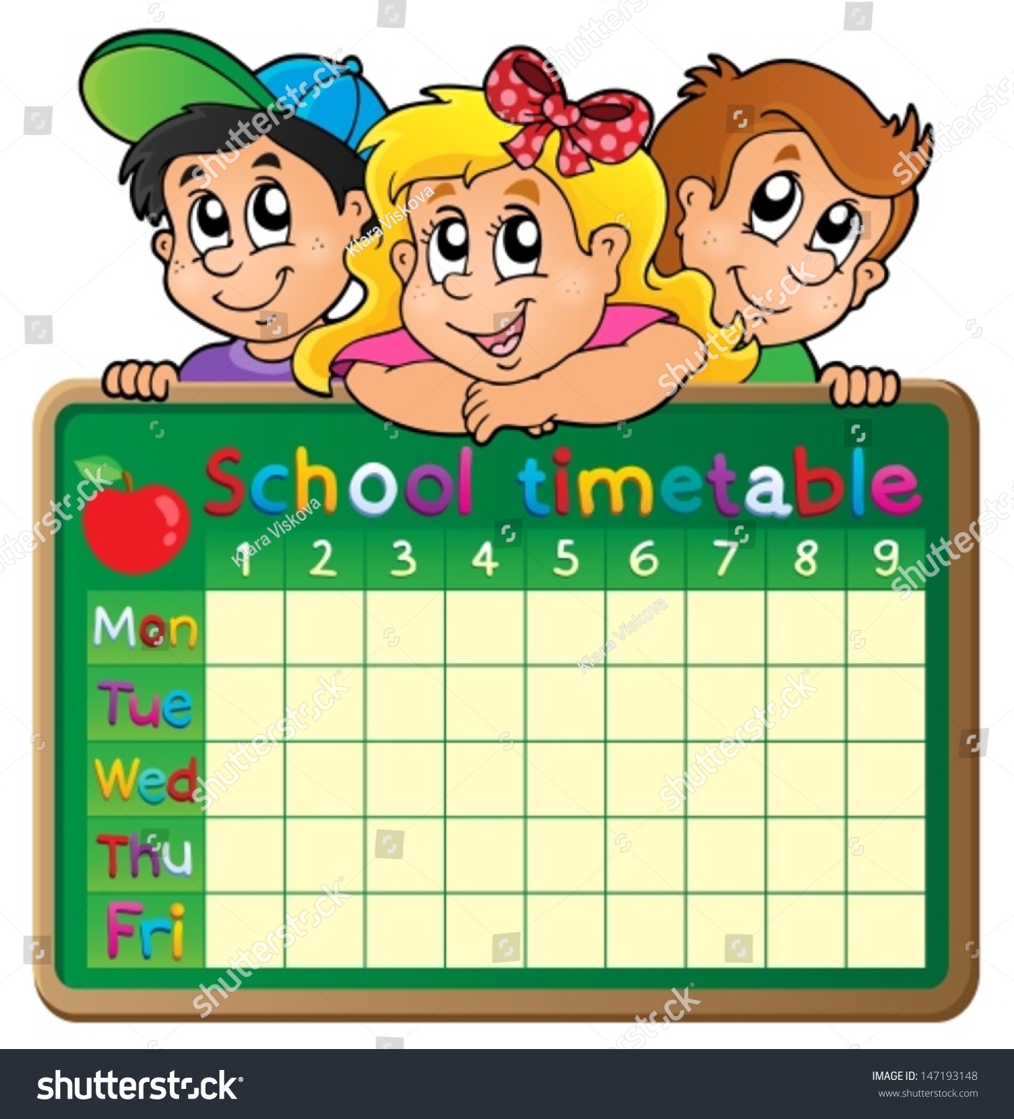 School Timetable Theme Image 4 Eps10 Stock Vector (Royalty Free) 147193148