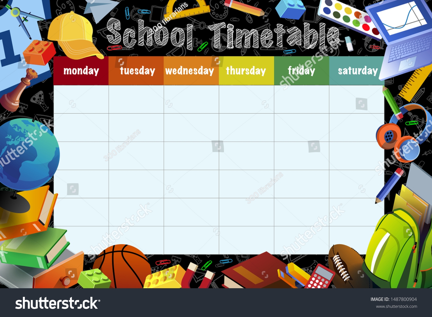 School Timetable Weekly Classes Schedule On Stock Vector Royalty Free