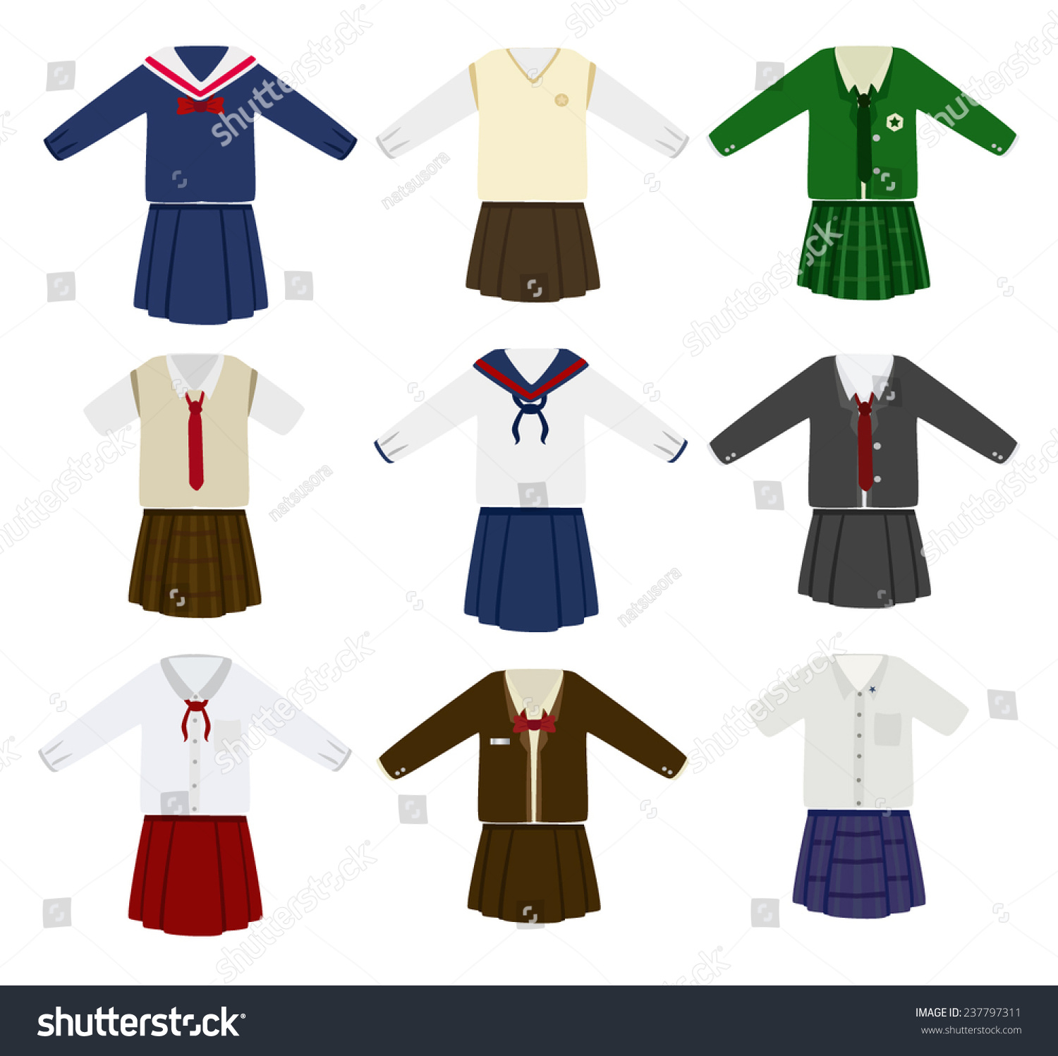 School Uniform Vector Stock Vector 237797311 - Shutterstock