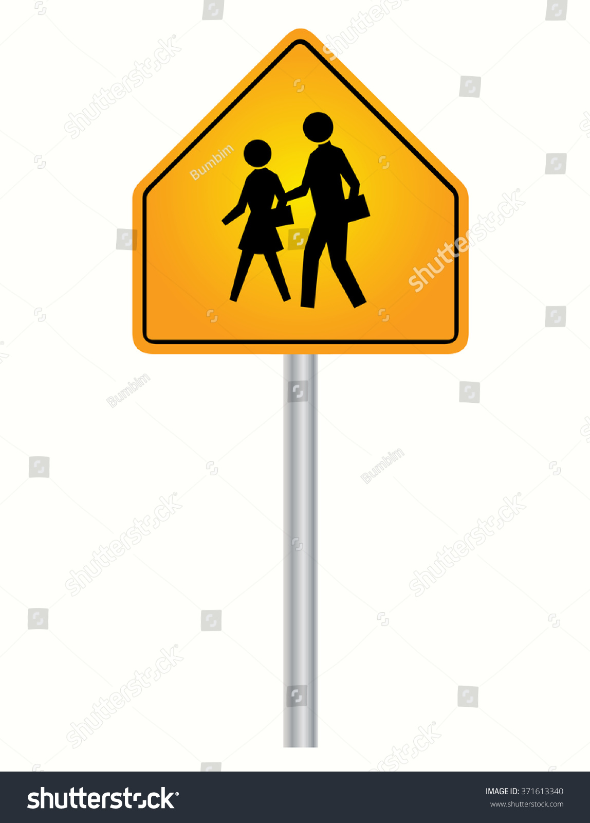 School Warning Signstudents Crossing Sign Stock Vector (Royalty Free ...