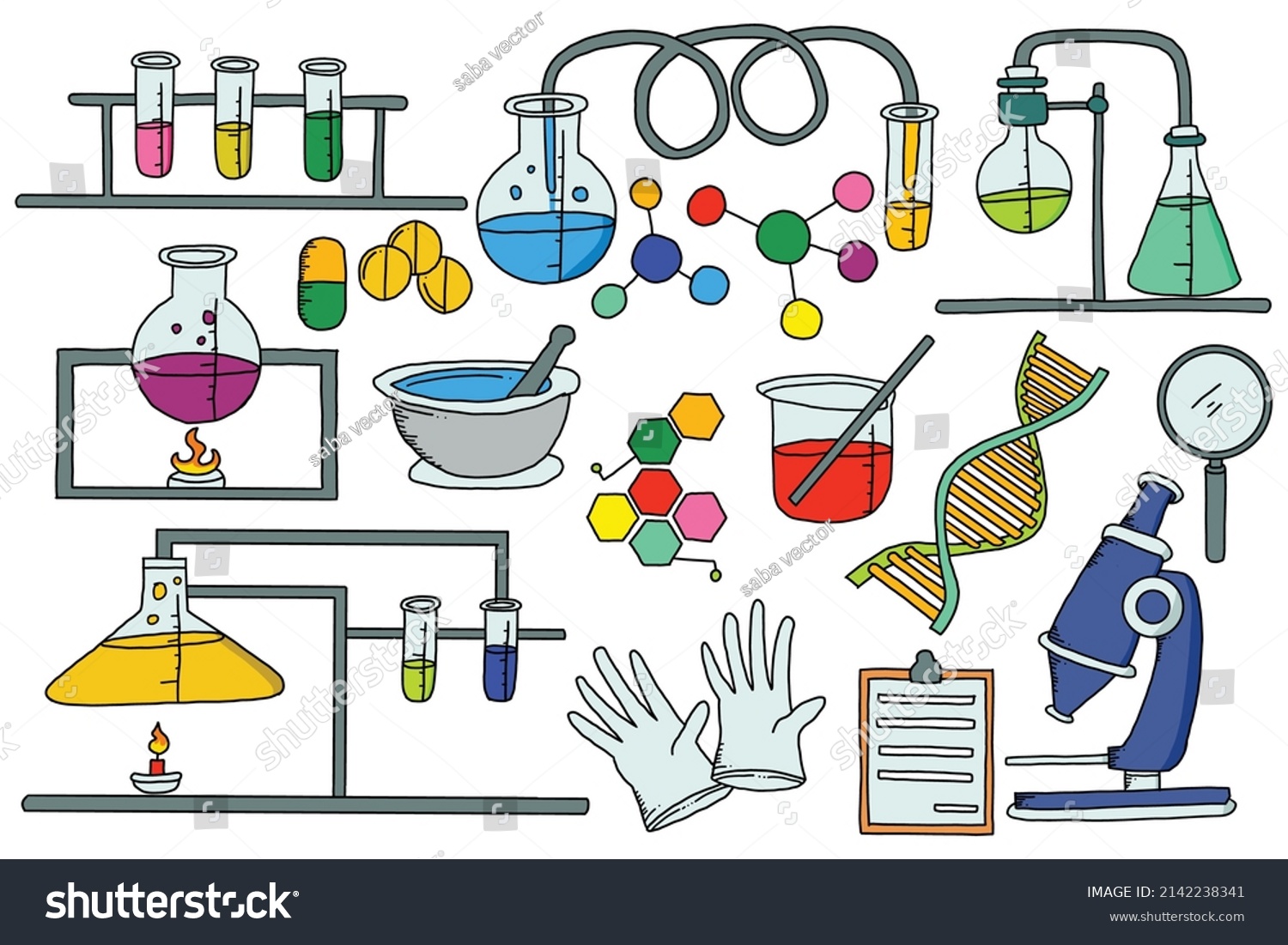 Science Chemical Research Doodle Design Stock Vector (Royalty Free ...