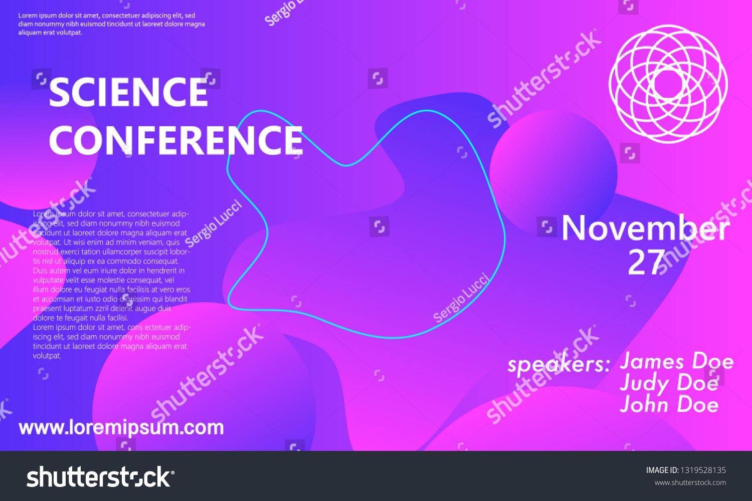 Science Conference Invitation Design Template Flyer Stock Vector