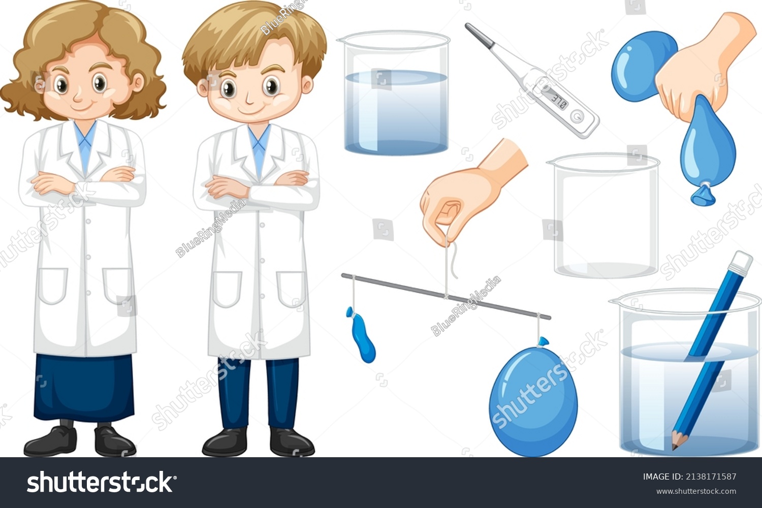 Science Experiment Objects Balloons Illustration Stock Vector (Royalty ...