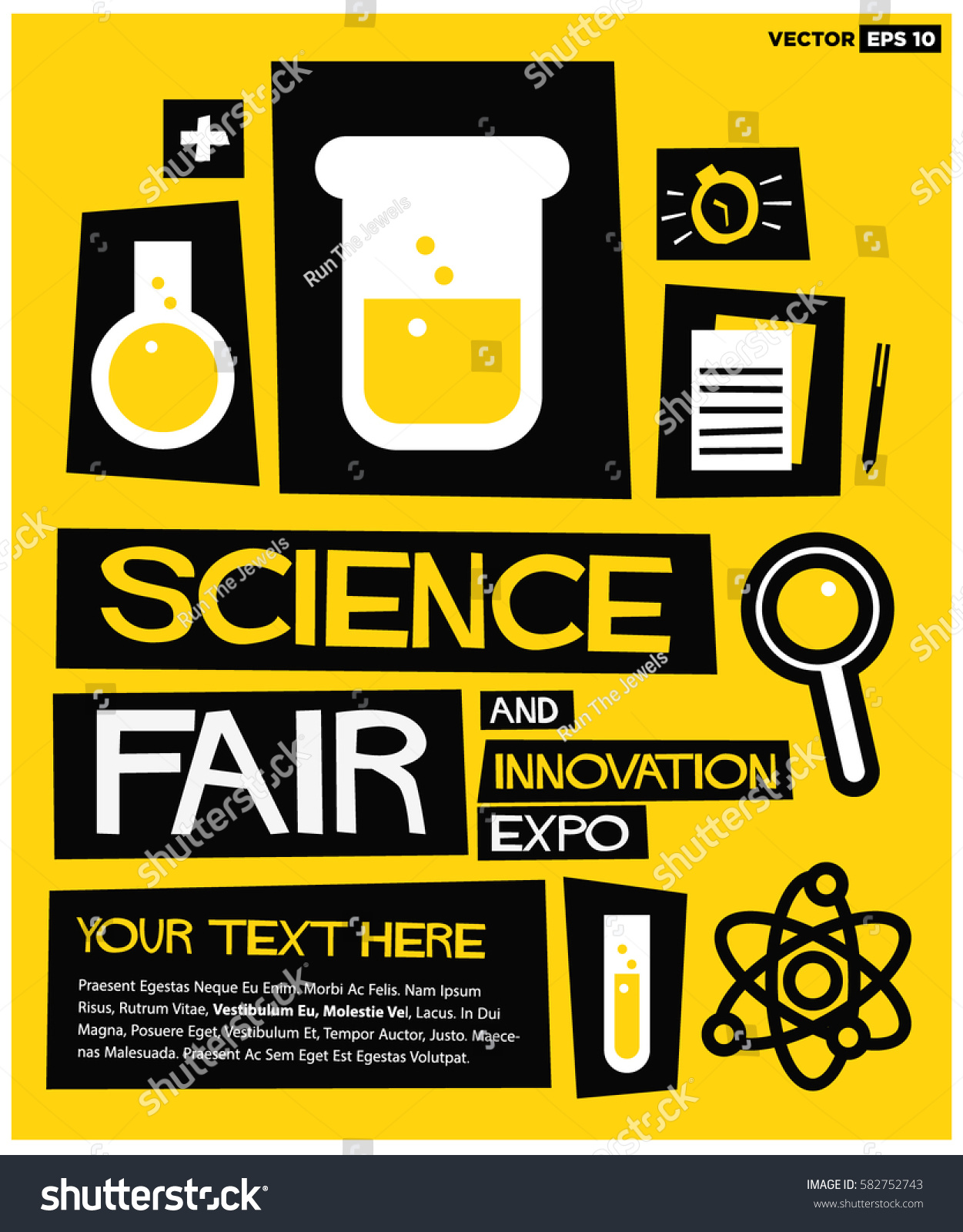 Science Fair Innovation Expo Flat Style Stock Vector (Royalty Free Inside Science Fair Banner Template