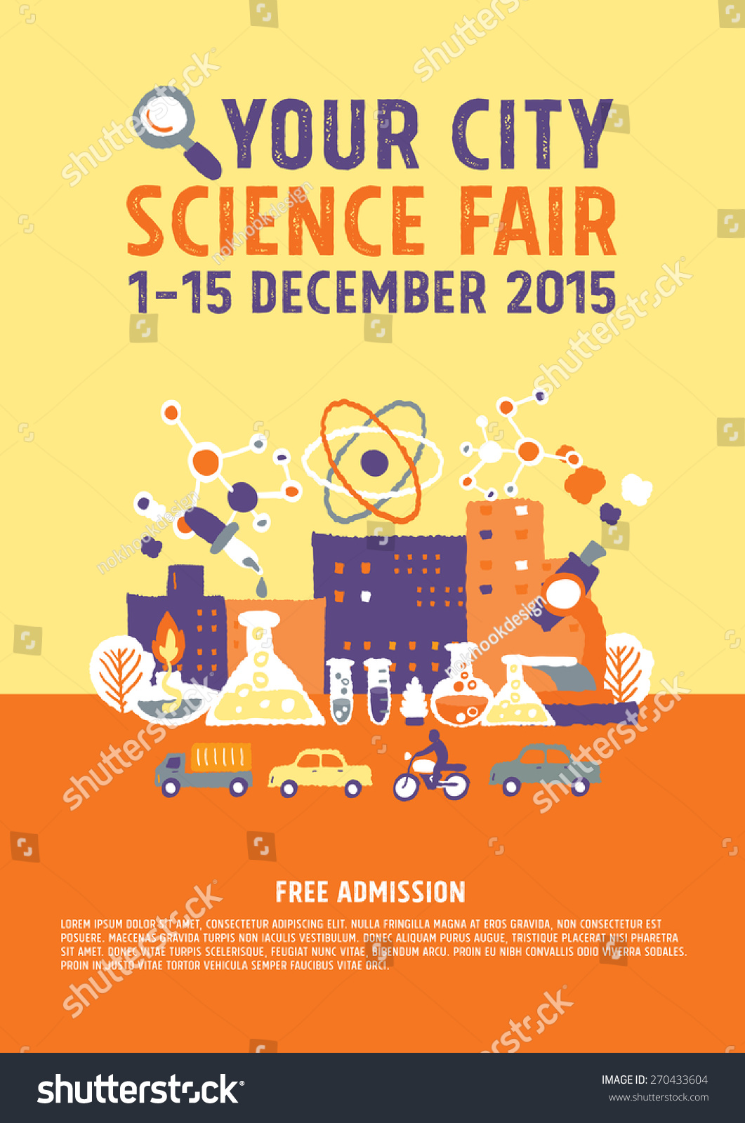 Science Fair Poster Concept Freehand Drawing Stock Vector (Royalty In Science Fair Banner Template