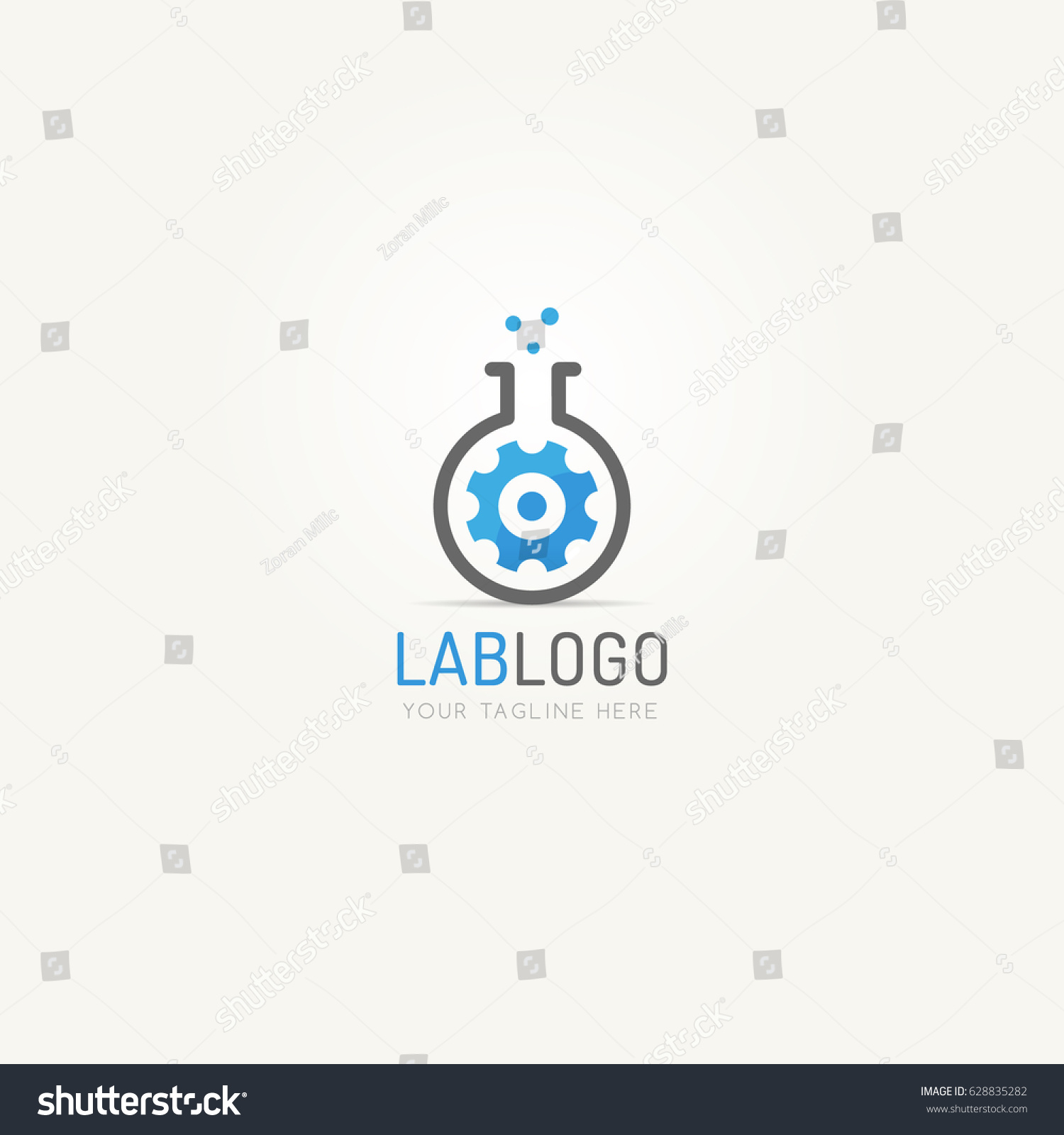 Science Lab Beaker Logo Gear Icon Stock Vector 628835282 Shutterstock