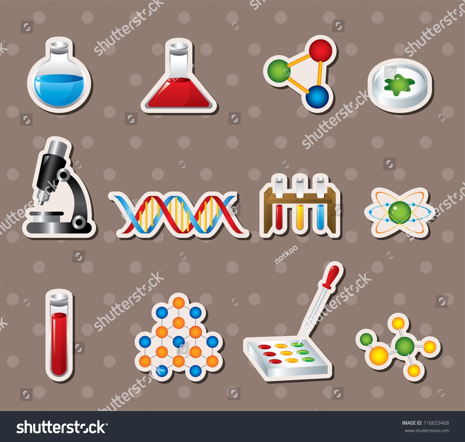 Science Stickers: vector de stock (libre de regalías) 116653468 ...