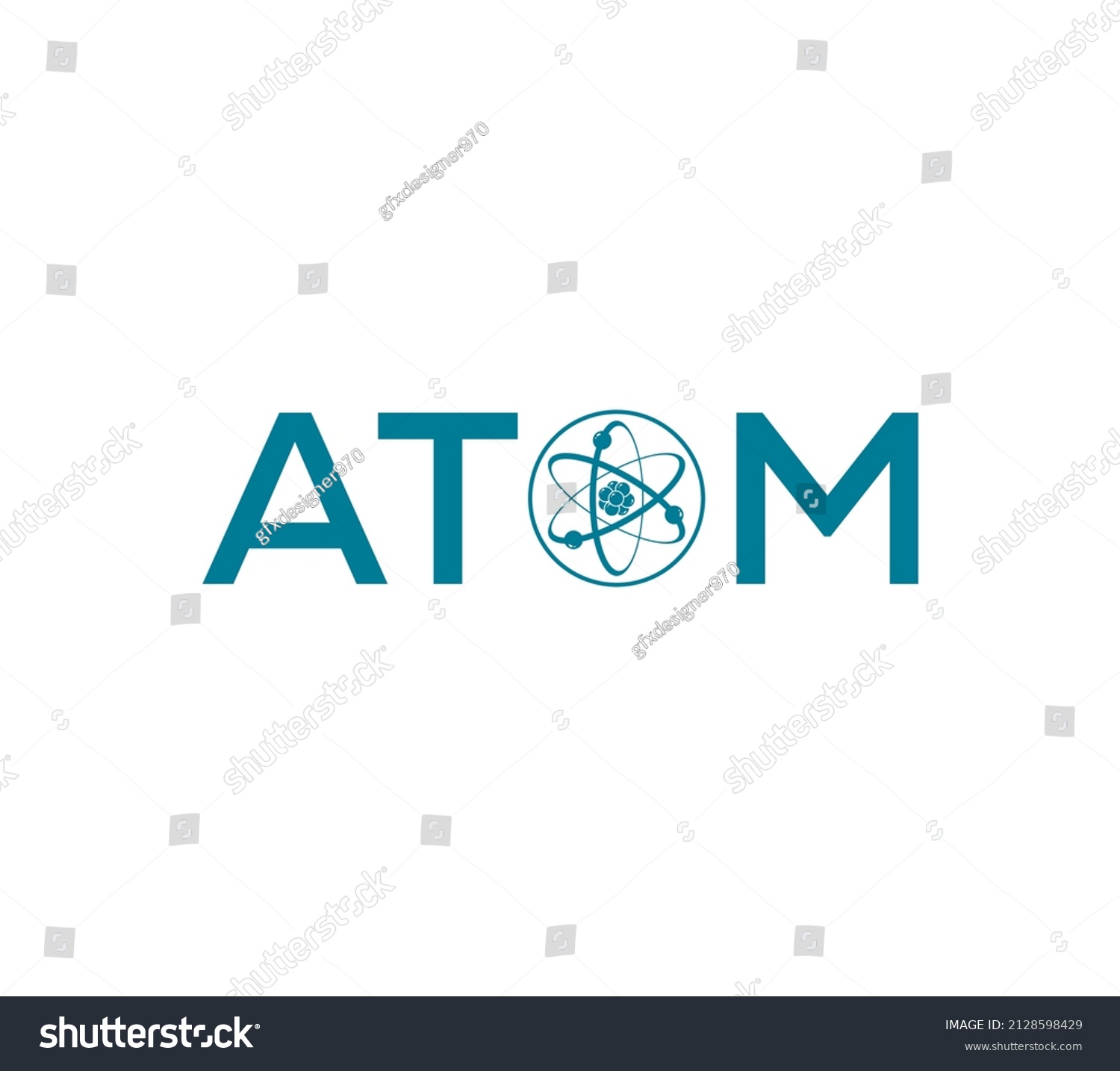 Scientific Atom Text Wordmark Logo Design Stock Vector (Royalty Free ...