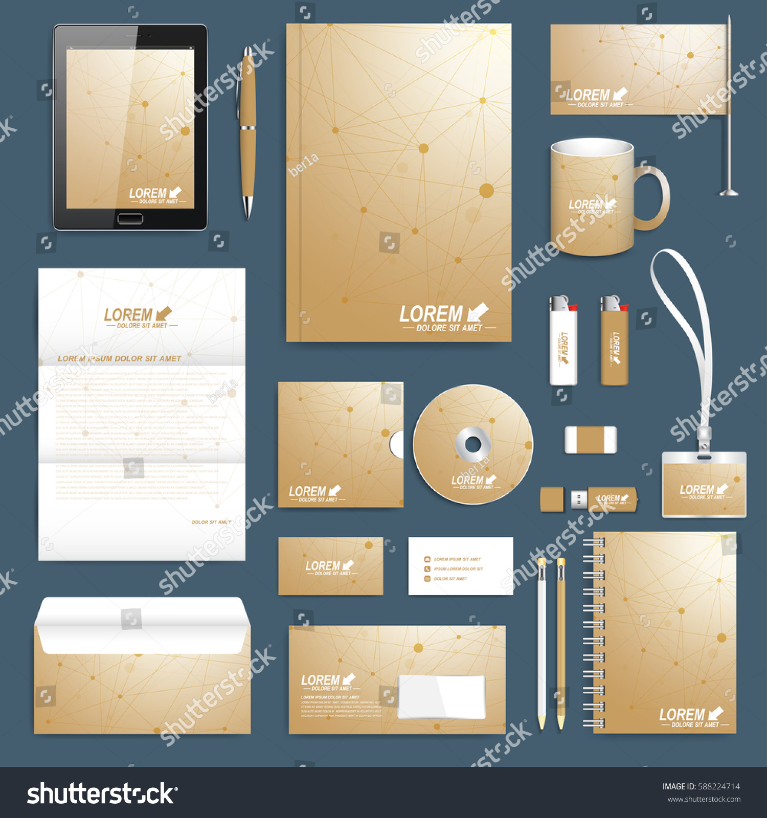 Scientific Set Vector Corporate Identity Template Stock Vector (Royalty